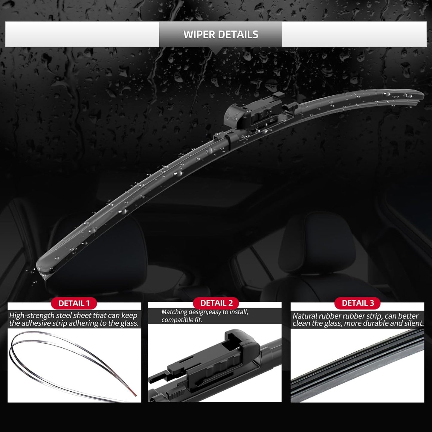 Front Windshield Wipers, 2-Piece Set for BMW 4 Series 430i M440I 2021 2022 2023 2024 2025 Automotive Replacement Front Wiper Blades for Car Window