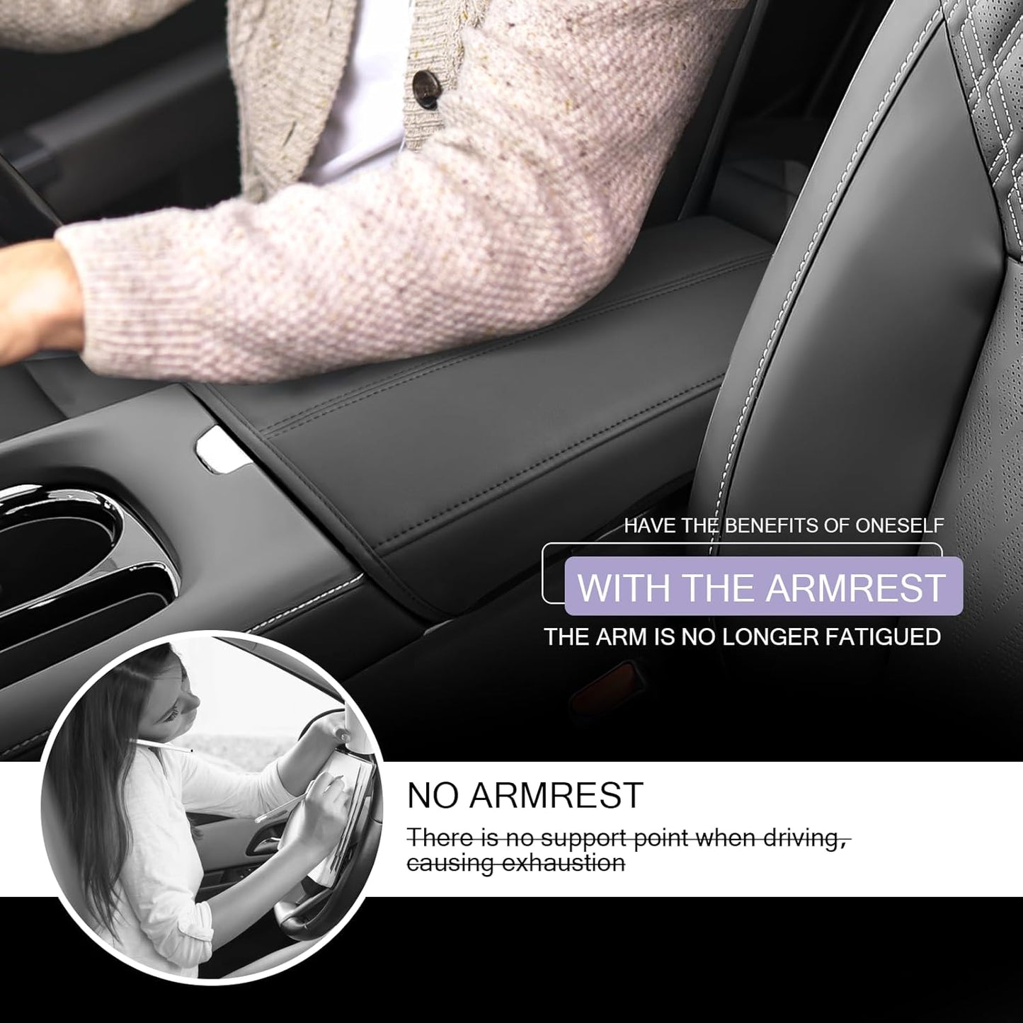 LUWU 2025 Murano Center Console Cover Compatible with 2025 Nissan Murano Accessories 2025 Murano SL/SV/Platinum Armrest Cover Center Console Pad Armrest Console Cover (Thin Black)