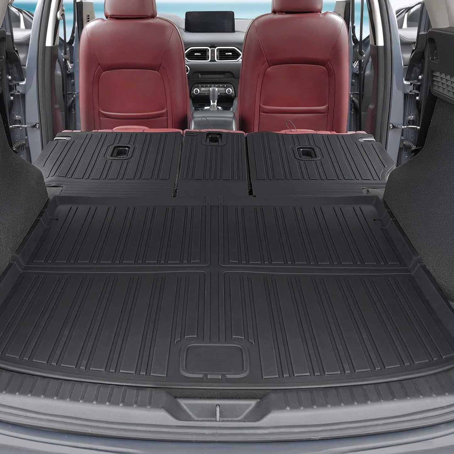 Floor Mats Set for Mazda CX-5 2017-2024 2025 Accessories, Full Coverage All Weather Floor Mats Cargo Mat with Backrest Protectors & Door Sill Guards