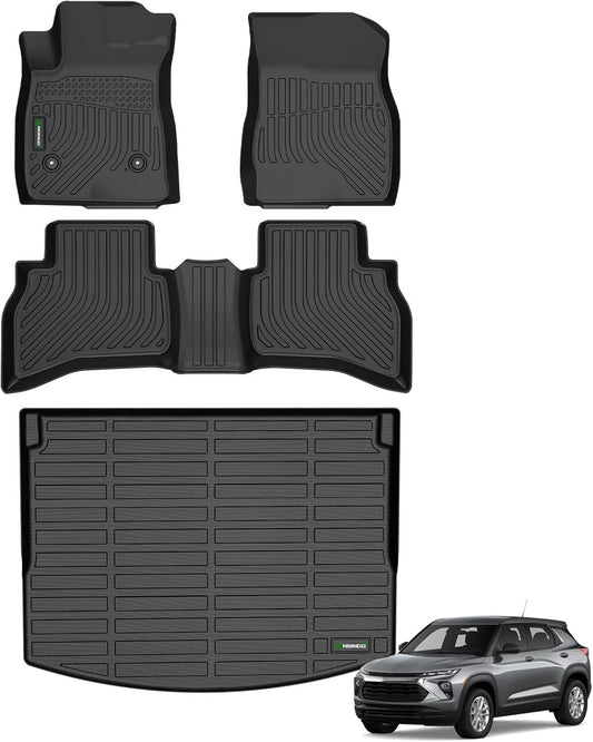 ANBINGO® All Weather Floor Mats for Chevy Trailblazer AWD 2026 2025 2024 2023 2022 2021 & Cargo Liner for Trailblazer AWD (Cargo Tray in Upper Deck Position) Set - Black