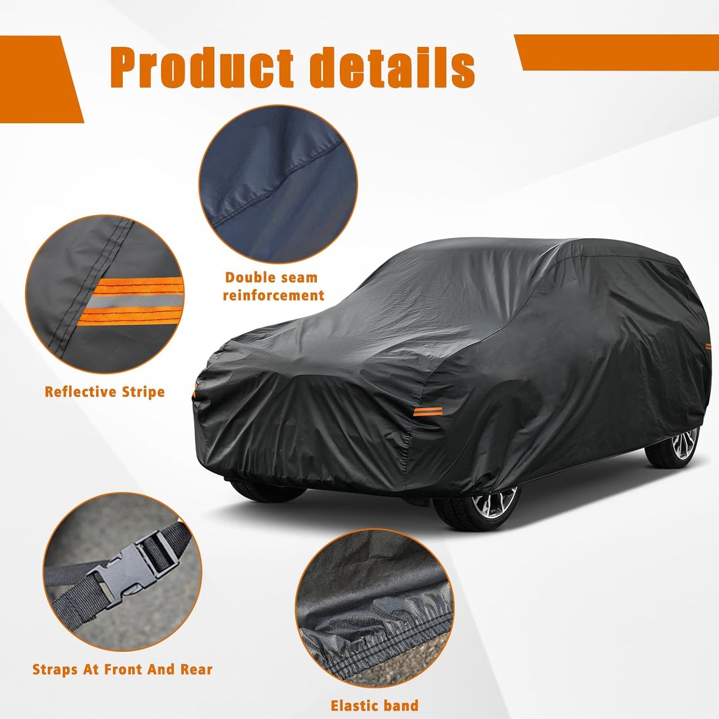 Kayme 7 Layers SUV Car Cover Custom Fit for Chevrolet Chevy Tahoe (2007-2025) Waterproof All Weather for Automobiles, Outdoor Full Cover Rain Sun UV Protection.