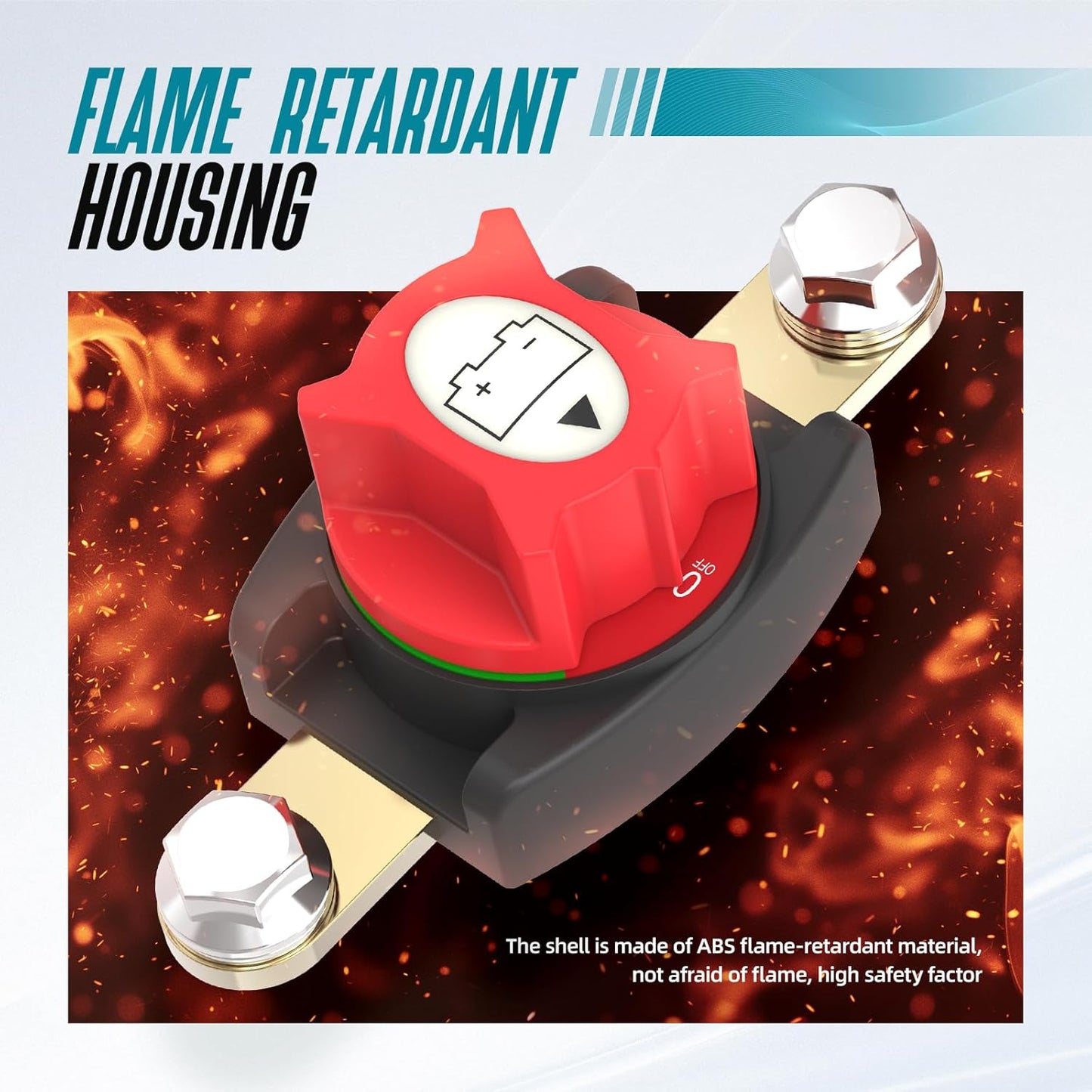 Side Post Battery Disconnect Switch, On/Off Battery Power Cut Off Switch 275A 12V-48V for Automotive, RV, Marine, Truck, Boat(2025 New)