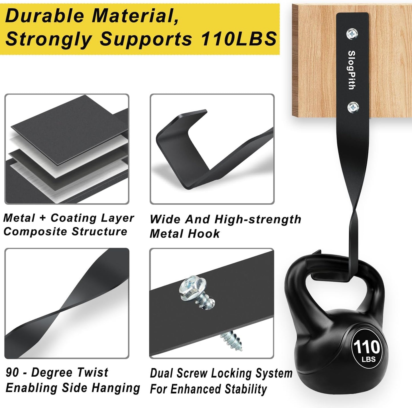 Chainsaw Hanger,Chainsaw Holder for Garage Wall Mount, Garage Storage Hooks for Chainsaw, Backpack Blower, Weed Eater & Tools,Rustproof Chainsaw Hook Organizes Tools, Saves Space(4 Pcs)