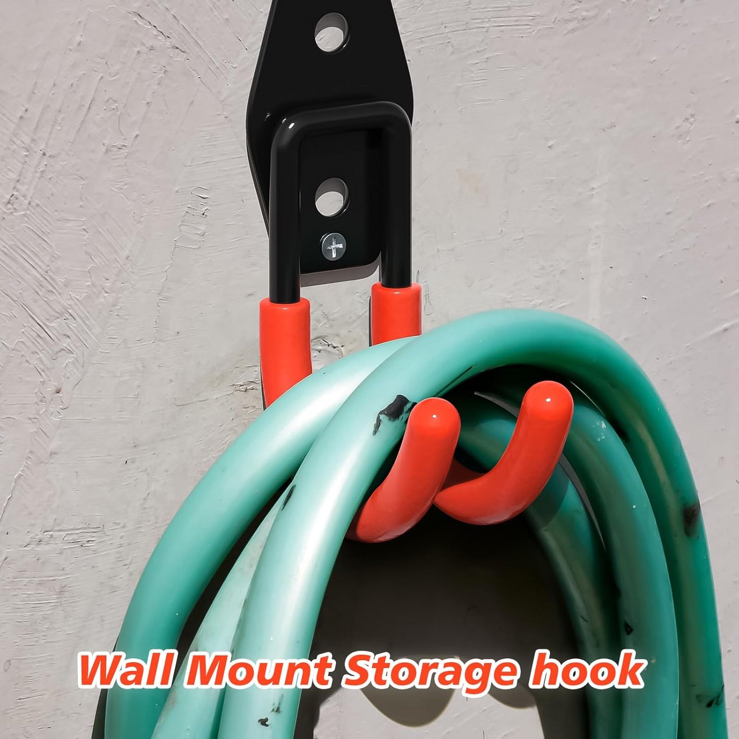 4 Pack 4.7x2.6 inch J Heavy Duty Garage Hooks,Solid Steel Wall Mount Hangers,with Anti-Slip Coating,for Hanging and Organising Ladder,Bike,Ropes,Broom,Garden,Yard and Power Tools