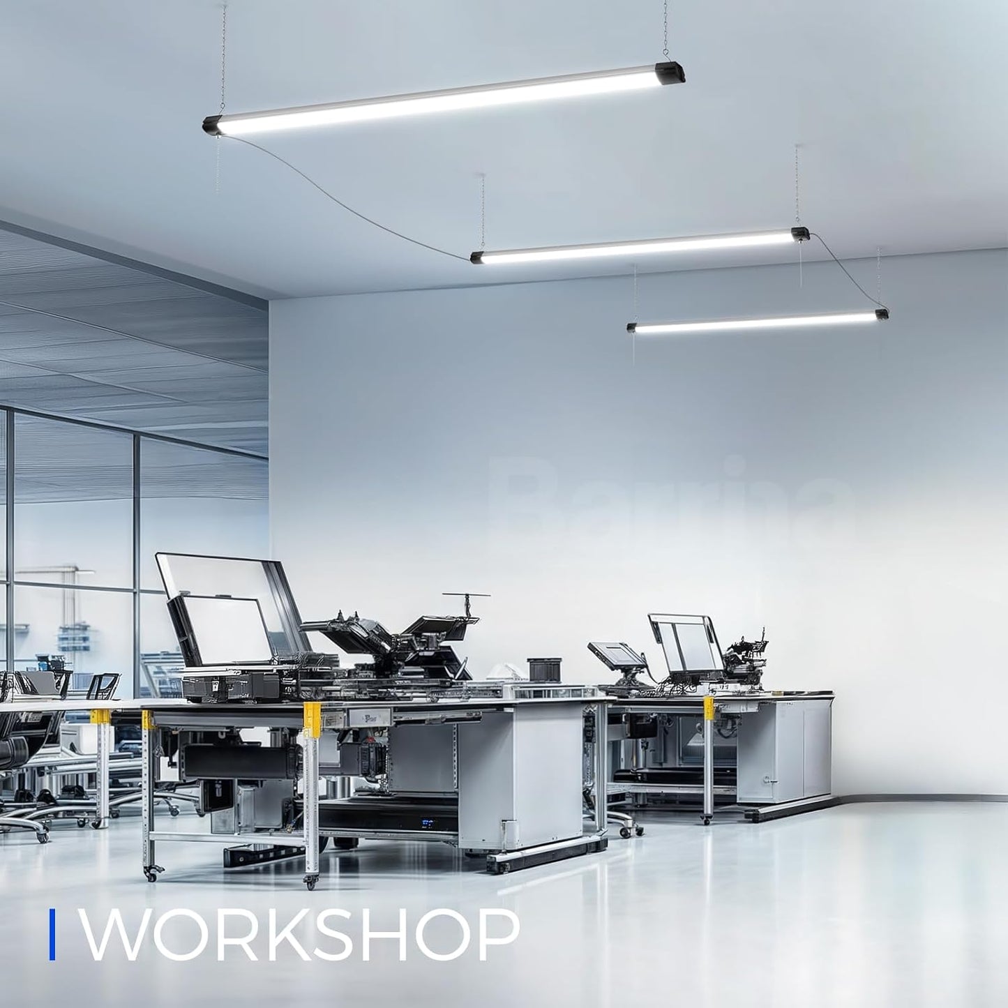 Barrina BS84 LED Shop Light for Garage, 10000LM, 84W, 4FT, 6500K Linkable Light Fixture for Workshop, Basement, Hanging or Flush Mount, Heat Dissipation with Pull Chain Switch, ETL,1 Pack