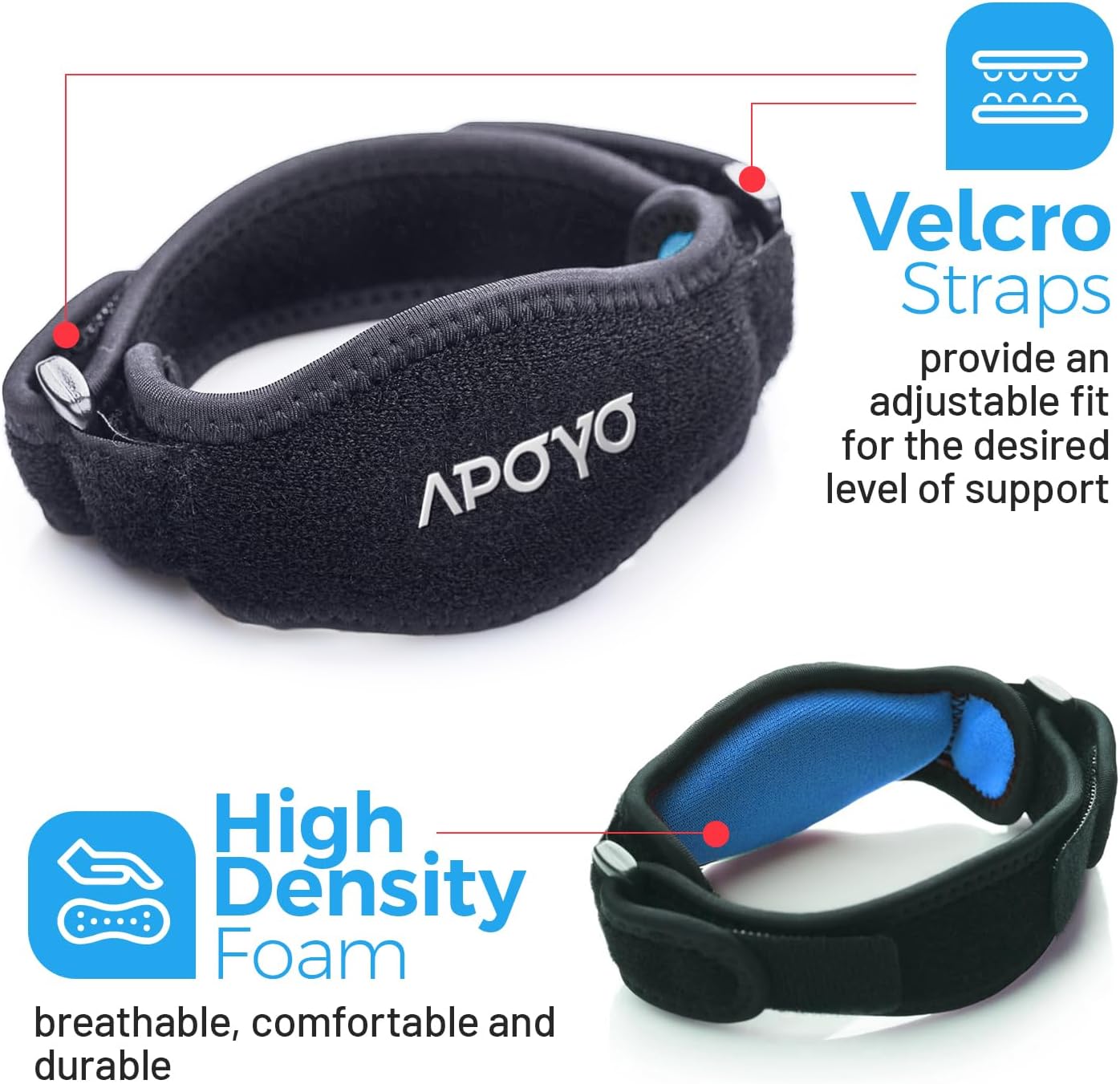 APOYO Tennis Elbow Brace, Elbow Brace for Tendonitis and Tennis Elbow Strap, Counterforce Arm Band for Tendon Relief for Men & Women