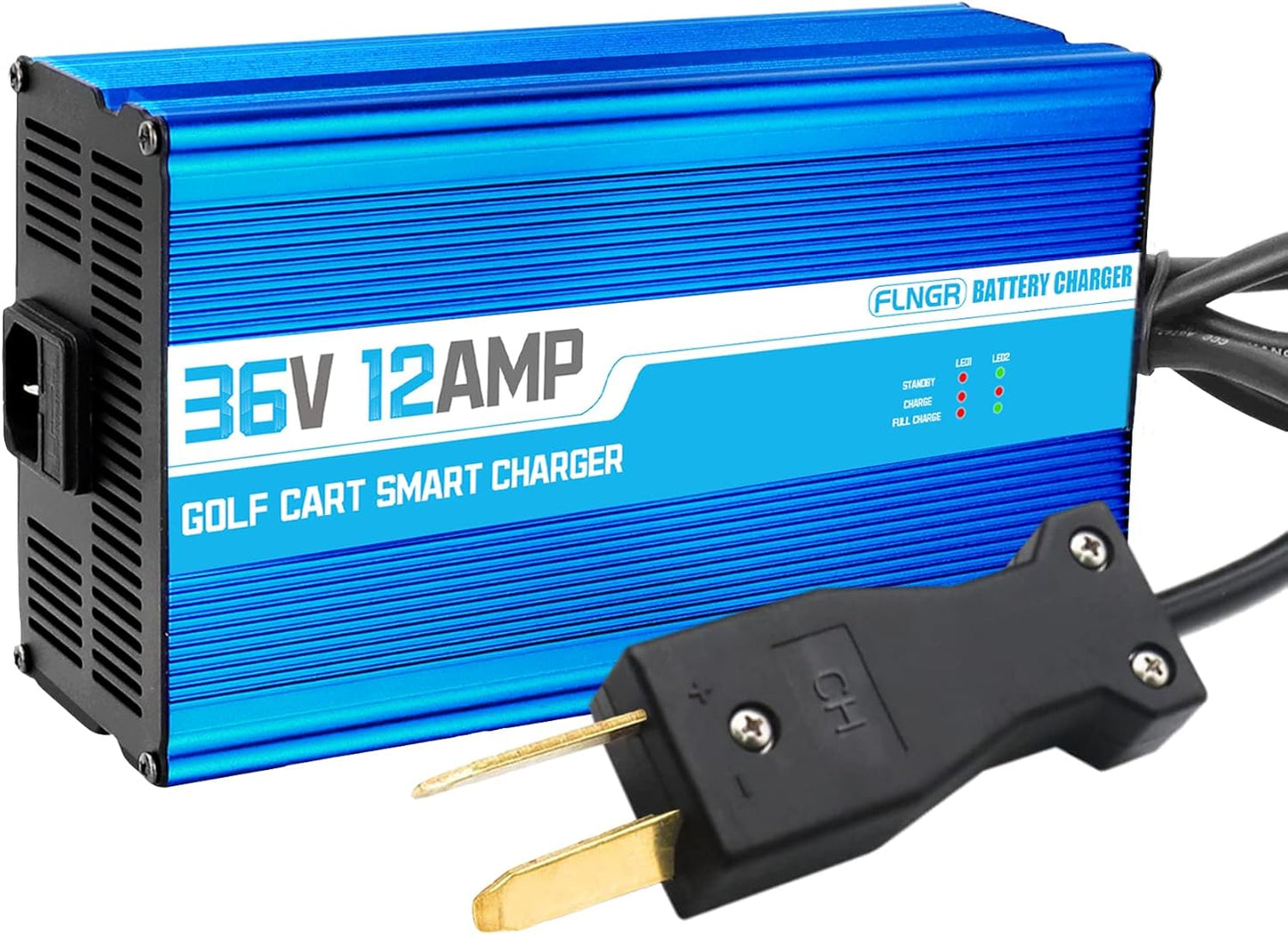 12 Amp 36 Volt Golf Cart Battery Charger for Yamaha EZGO (Lead-Acid) Club Car,12 Amp Smart Charger with Trickle Charge,Crowfoot Plug,36 Volt Golf cart Charger