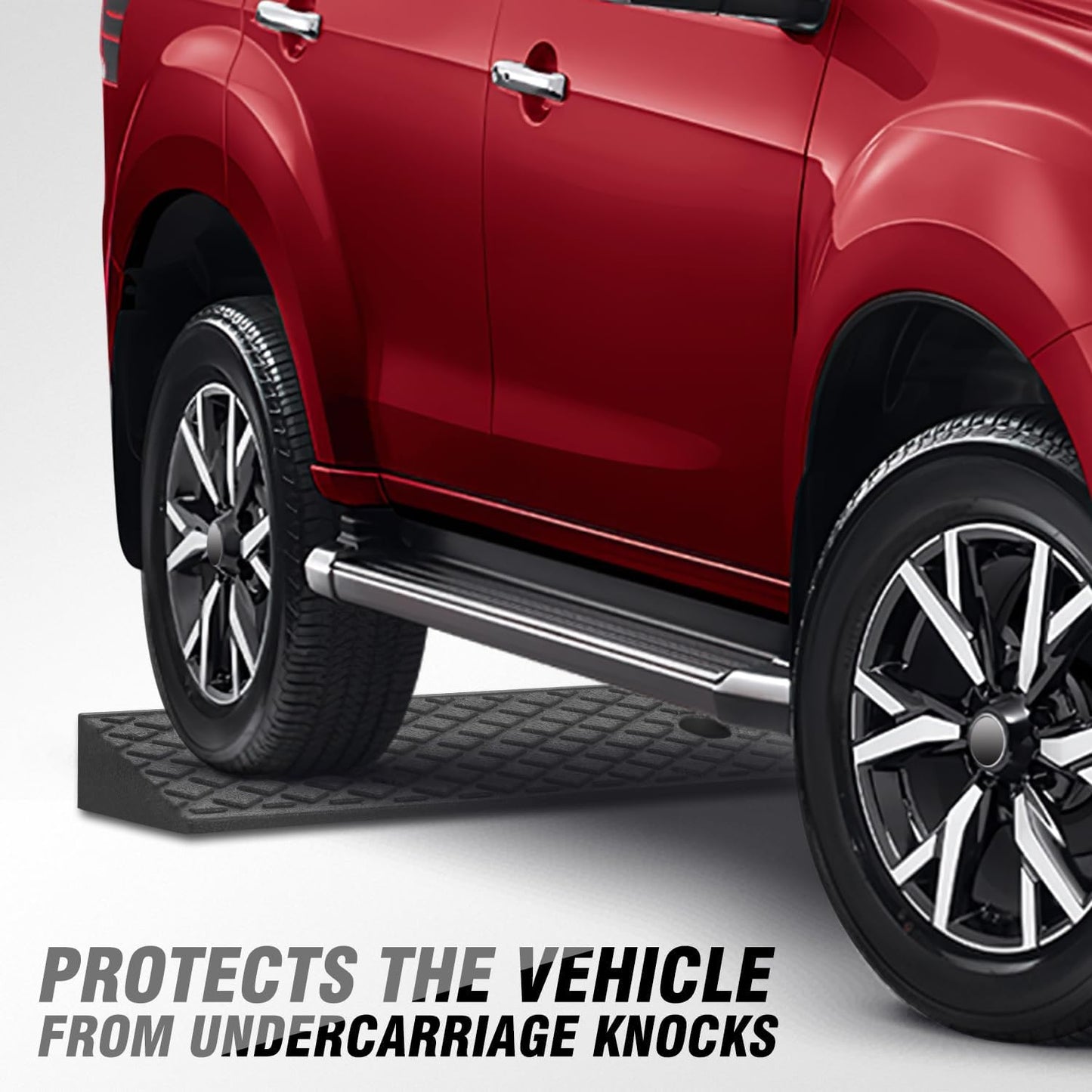 DNA MOTORING 2pcs 2" Rise Rubber Curb Ramp Heavy Duty Loading Driveway Ramp Threshold Ramp 38.6 in L x 5.9 in W x 2 in H for Loading Dock, Warehouse, Wheelchair, Motorcycles, Cars, TOOLS-00643