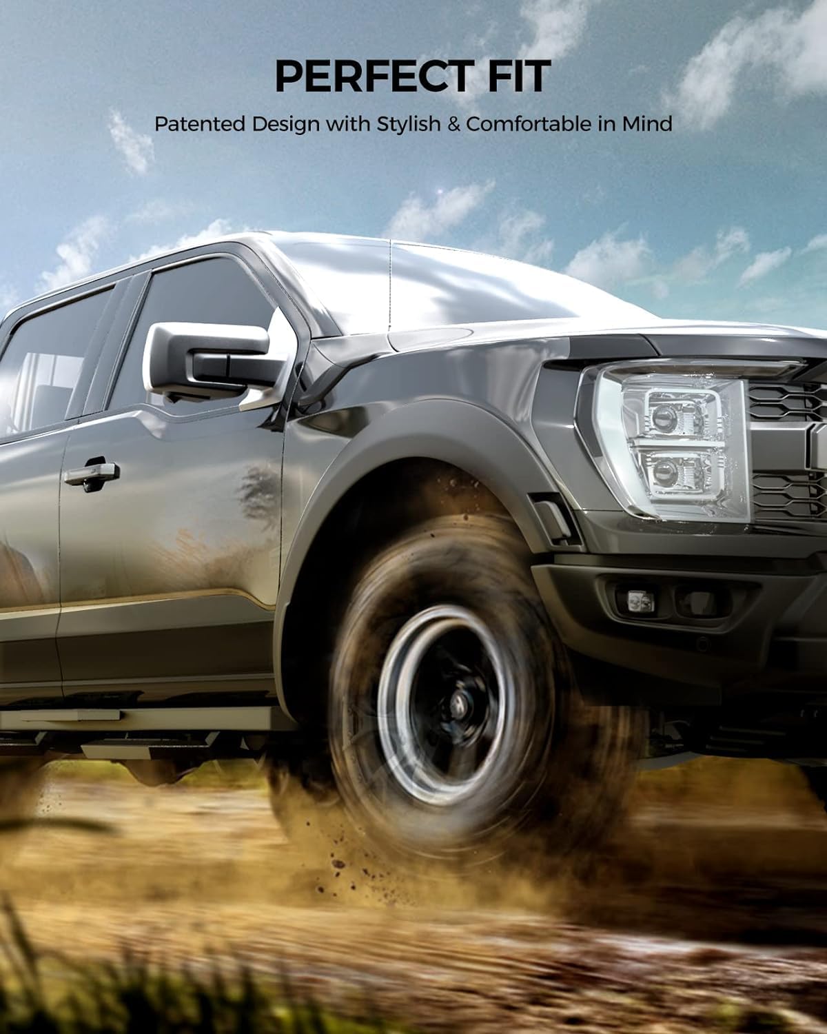 KYX Running Boards Compatible with Ford F250 F350 SuperDuty Crew Cab 1999-2016, A Pair 6 inches Car Door Side Step Rails Truck Boards Side Steps Nerf Bars