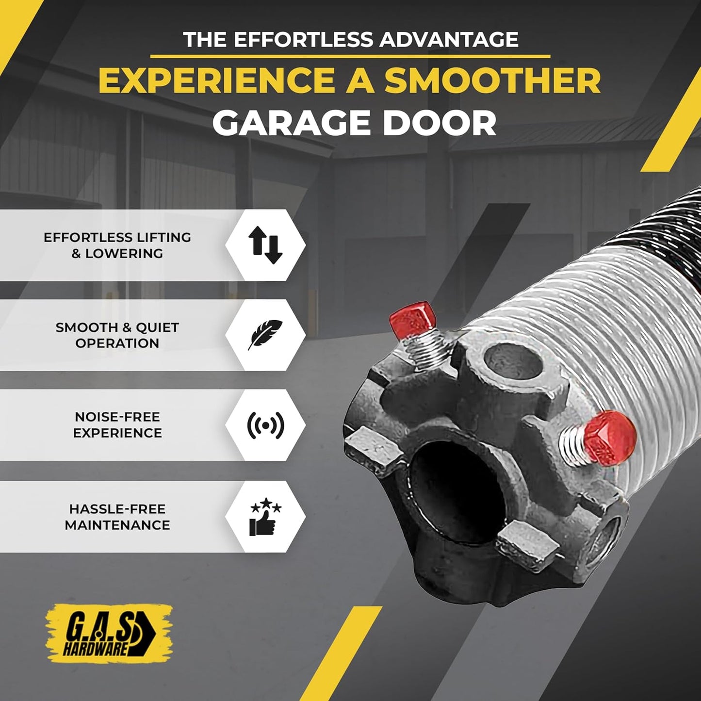 Garage Door Torsion Spring 218x2x26 Torsion Springs for Left Side of Garage Door with 1" Steel Bearing, Gloves, and Winding Bars Precision E-Coating 5-Year Warranty Minimum 30,000 Cycles (Red Cone)