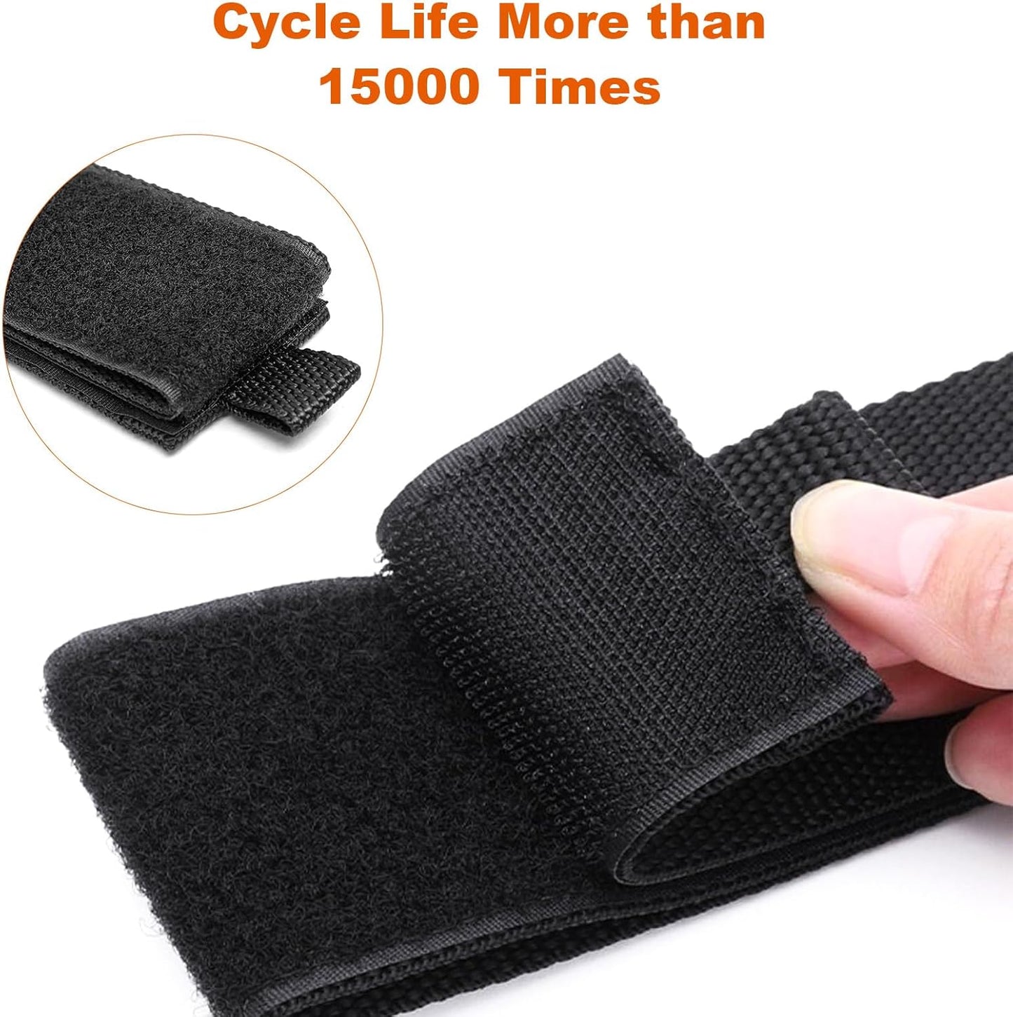 Heavy-Duty Storage Straps，Extension Cord Holder Organizer Variety Pack Holds 55lbs，Fit Easily on Hooks or Nails ， Perfect for Garage Organization 3-pk 10",14" and 18", Black (9, BLACK)