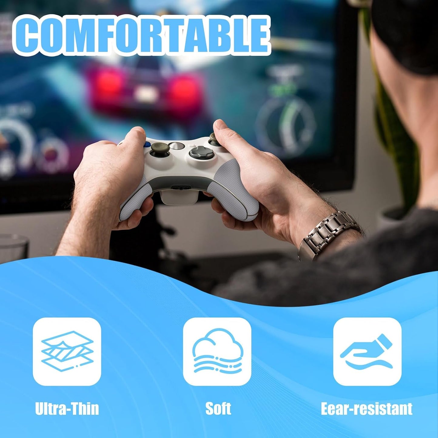 Rubber Grip Tape, Ultra-Thin Strong Adhesive Anti-Slip Waterproof Heat Resistant Wear-Resistant Cushion Pad, Making Handles or Contact Surfaces Safer, with Grip and Comfort (Gray, 2In x 10Ft)