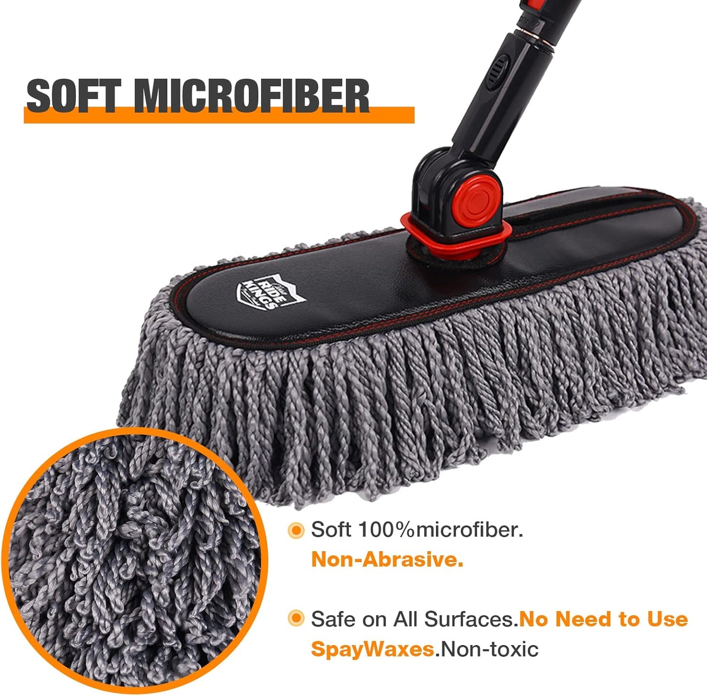 Car Duster Set, Car Duster Exterior Extendable Handle, Scratch Remover Large and Small Car Brushes Remove Dust Exterior Interior of Cars and Trucks,Microfiber Car Interior Brush, 2-Packs