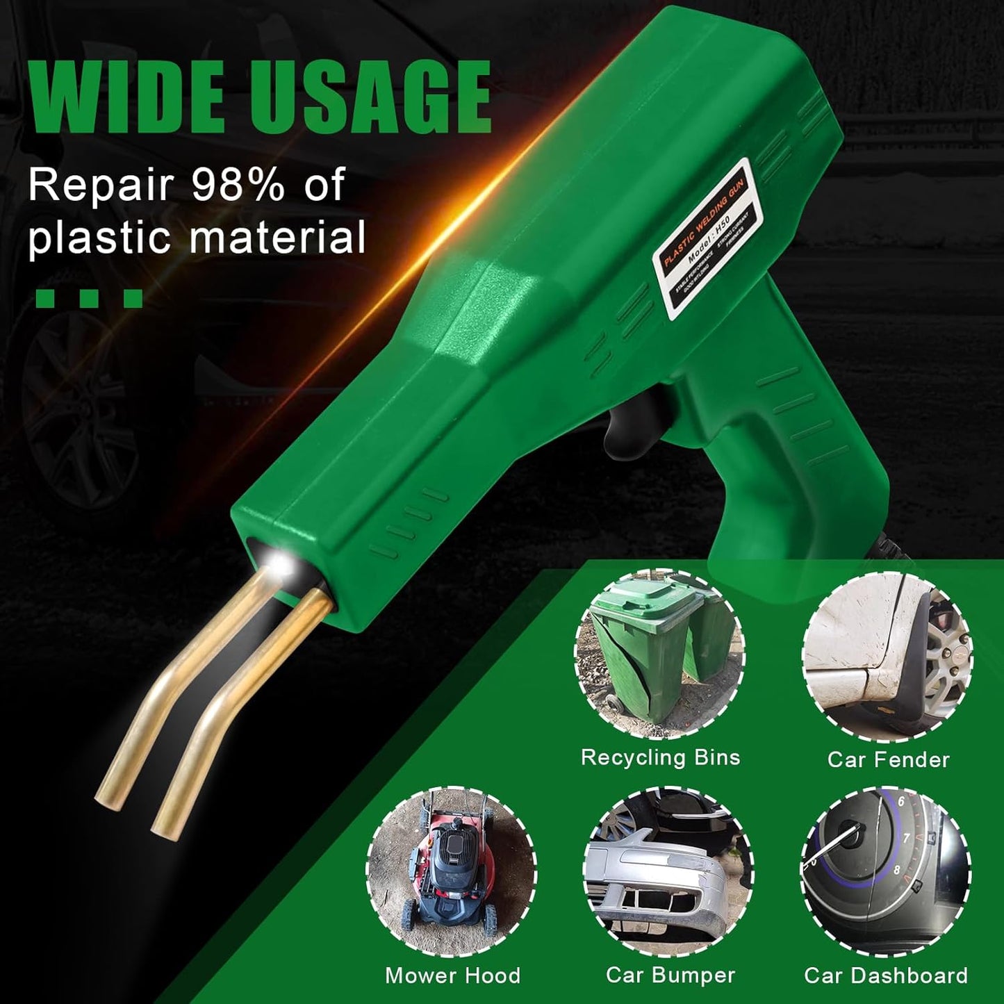 ATOLS Plastic Welder, 1000PCS Staples, Plastic Welding Kit, Hot Stapler Kit, Plastic Welder Gun Kit, Car Bumper Repair Kit, Plastic Repair Kit