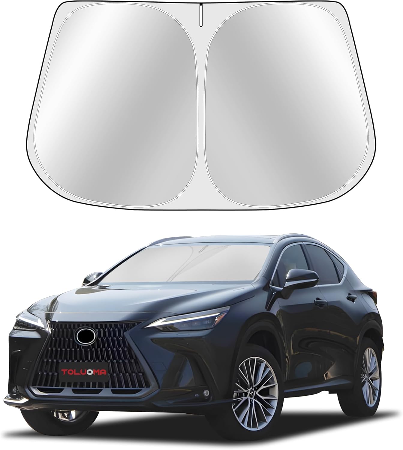 Custom Fit Windshield Sun Shade for Le-xus NX NX300H NX300 NX200T 2022-2025 - Full Coverage, 210T Reflective Fabric, Blocks 99% UV Rays, Easy to Install and Store