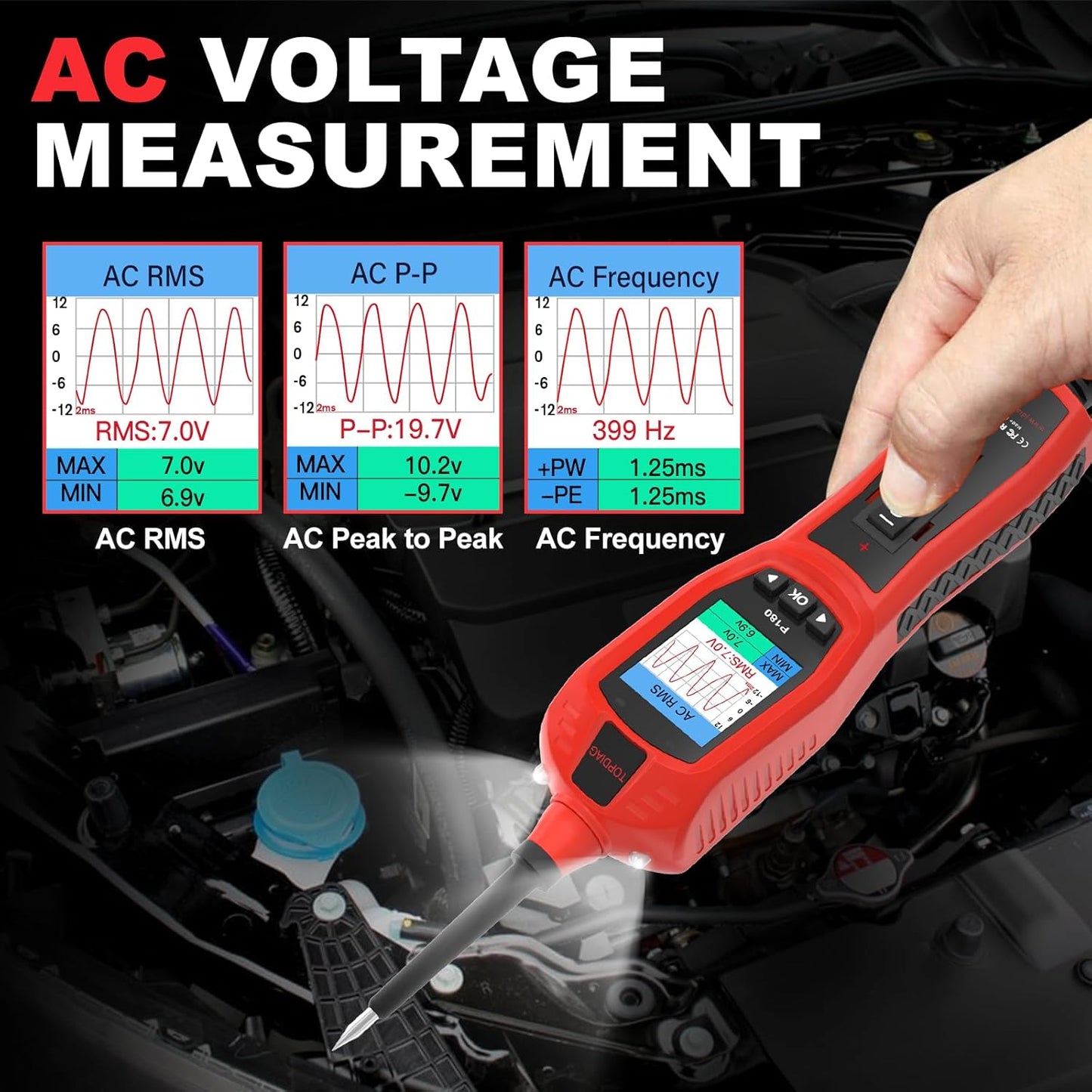 Circuit Breaker Finder Tool, Battery Tester, AC DC Voltage Tester, Fuel Injector Tester, 9V-30V Automotive Circuit Tester with 40FT Cable, P180