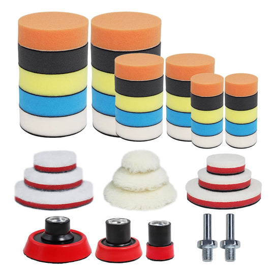 Car Foam Polishing Buffing Kit,Polishing Buffing Pads,Wool Pads,Polishing & Buffing Wheels,for Headlights & Car Body Car Foam Car Wax & Buffer Kits (44)
