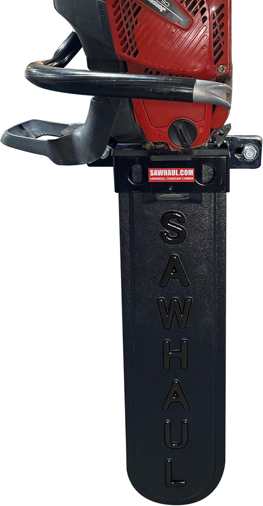 SawHaul Universal Tractor Chainsaw Holder - Made in Kansas USA - Fixed Mount Chainsaw Carrier (20" Black) Compatible w/All Brands