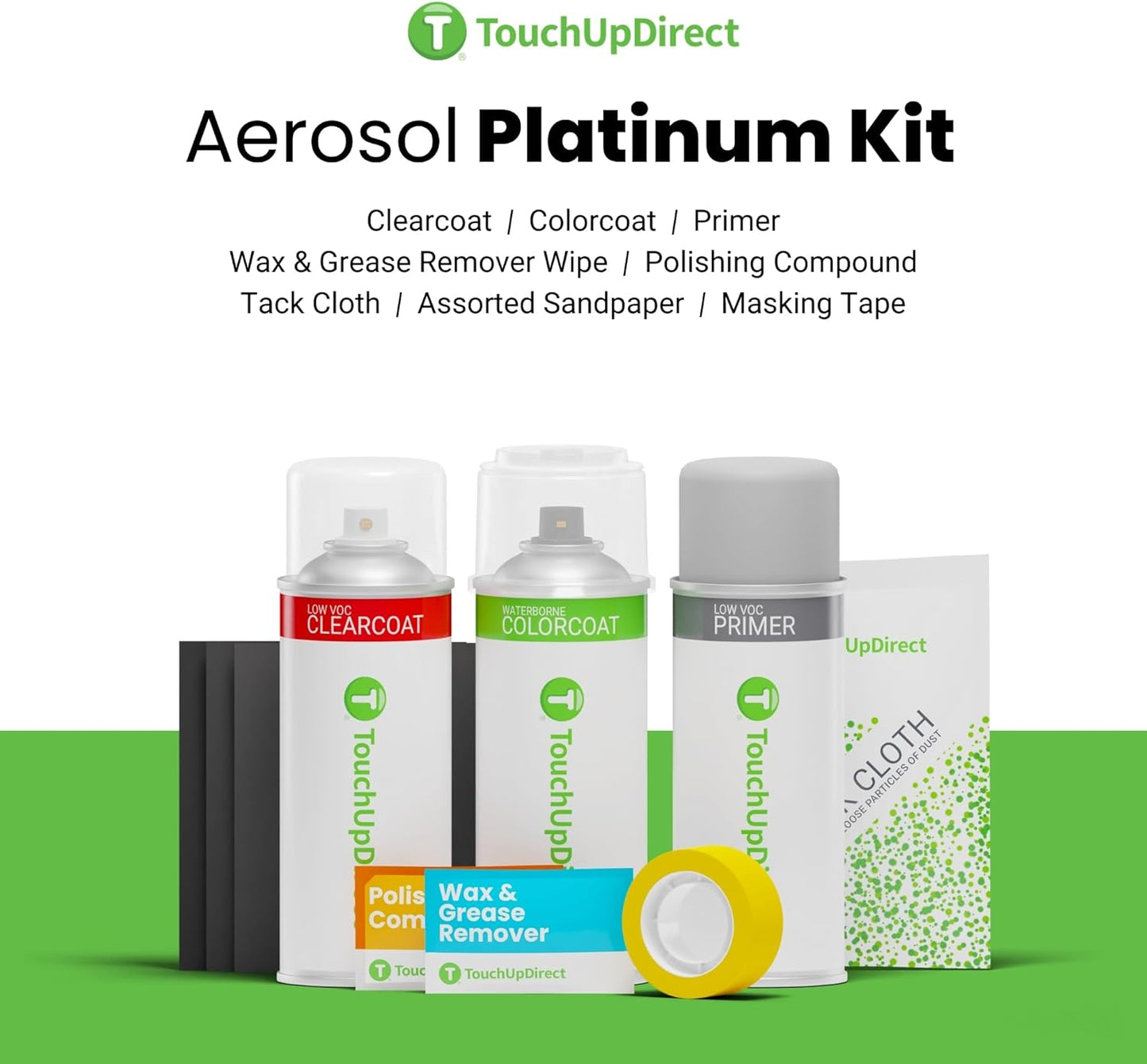 TouchUpDirect 040 Super White Compatible with Toyota Exact Match Touch Up Paint Aerosol - Platinum Kit