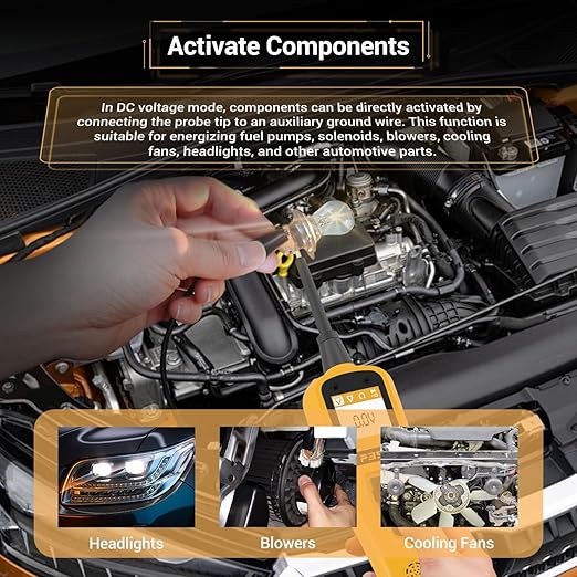 Car Automotive Power Circuit Breaker Probe Tester Finder Tool Bsttery Electrical Fuse AC DC Voltage Tester Test Light Wire Break Locator Analyzer Tracer Pen Accessories 9-30V (p350)