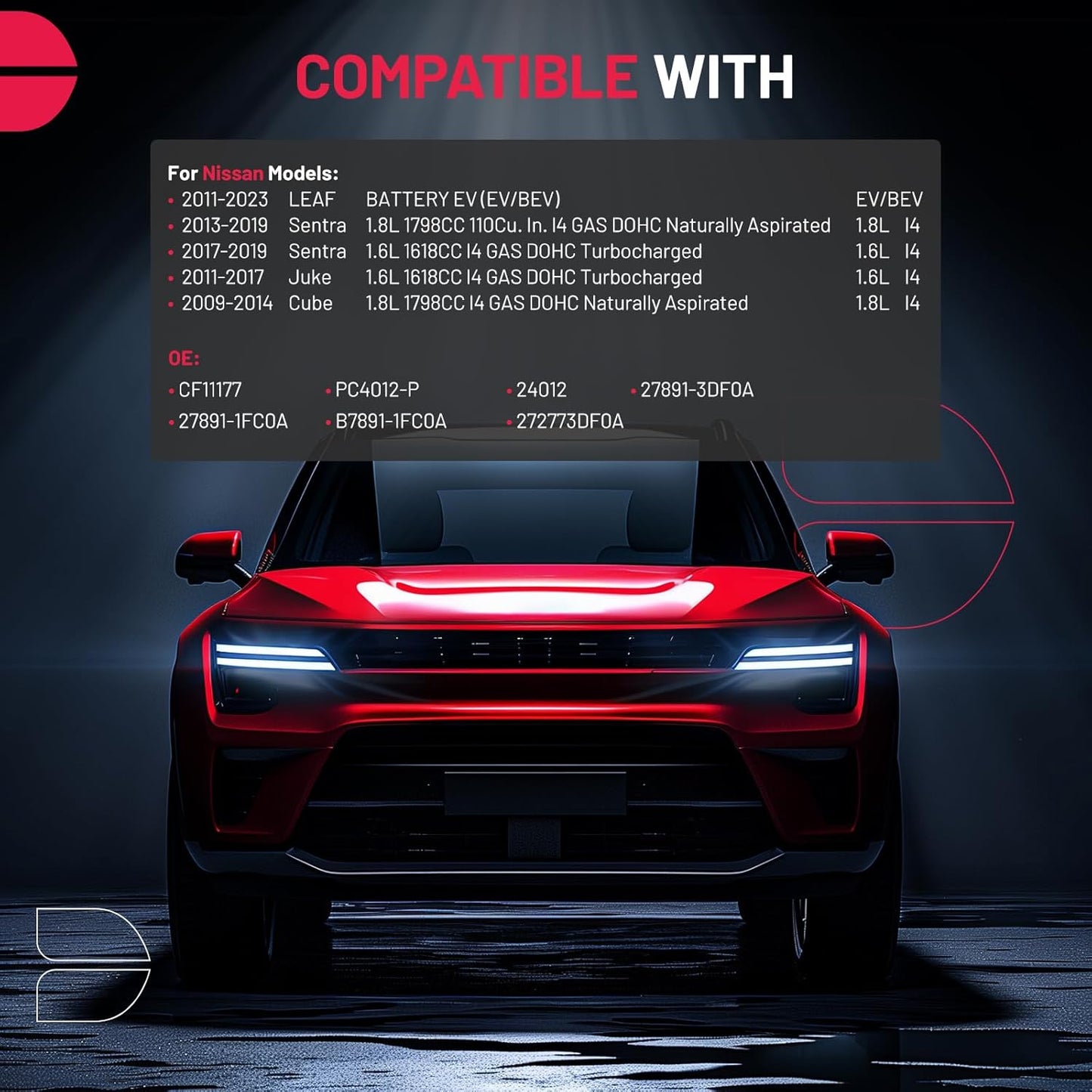 BDFHYK CF11177 Cabin Air Filter with Activated Carbon Compatible with Nissan Sentra 2013-2019, LEAF 2011-2023, Juke 2011-2017, Cube 2009-2014, Replace# 272773DF0A