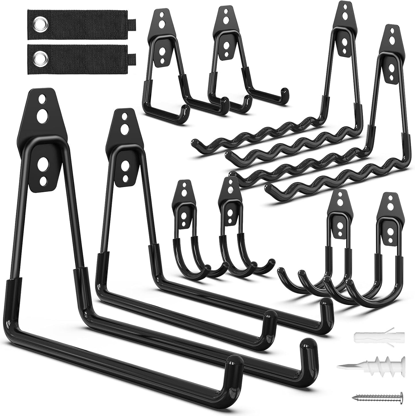 Garage Storage Hooks, 12 Pack Steel Heavy Duty Wall Mount Hooks for Hanging Bike, Ladder, Garden Tools