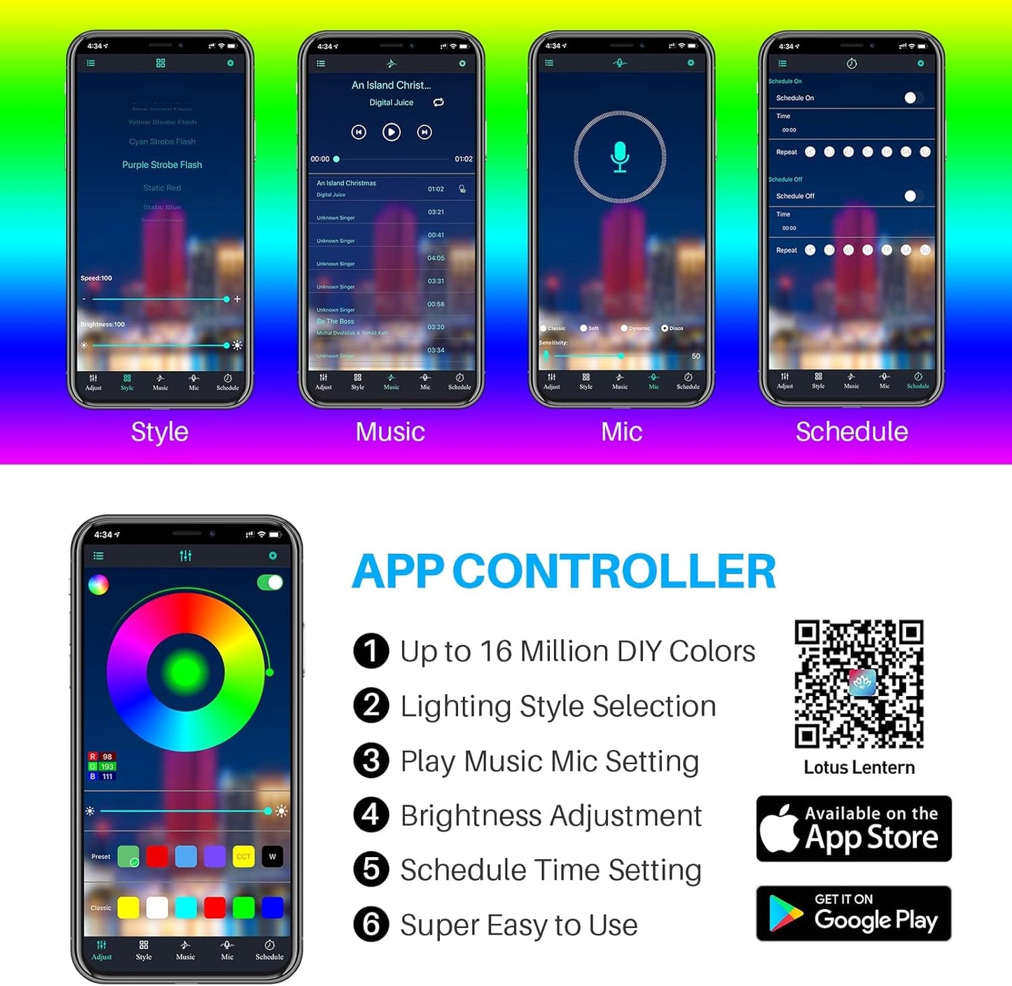 Underglow Kit for Car, Car Led Underglow Lights for Trucks with App and Remote Control, 16 Million RGB Colors, 29 Preset Modes, Music & DIY Mode, Under Car Led Lights Exterior for SUVs, Trucks, DV 12V