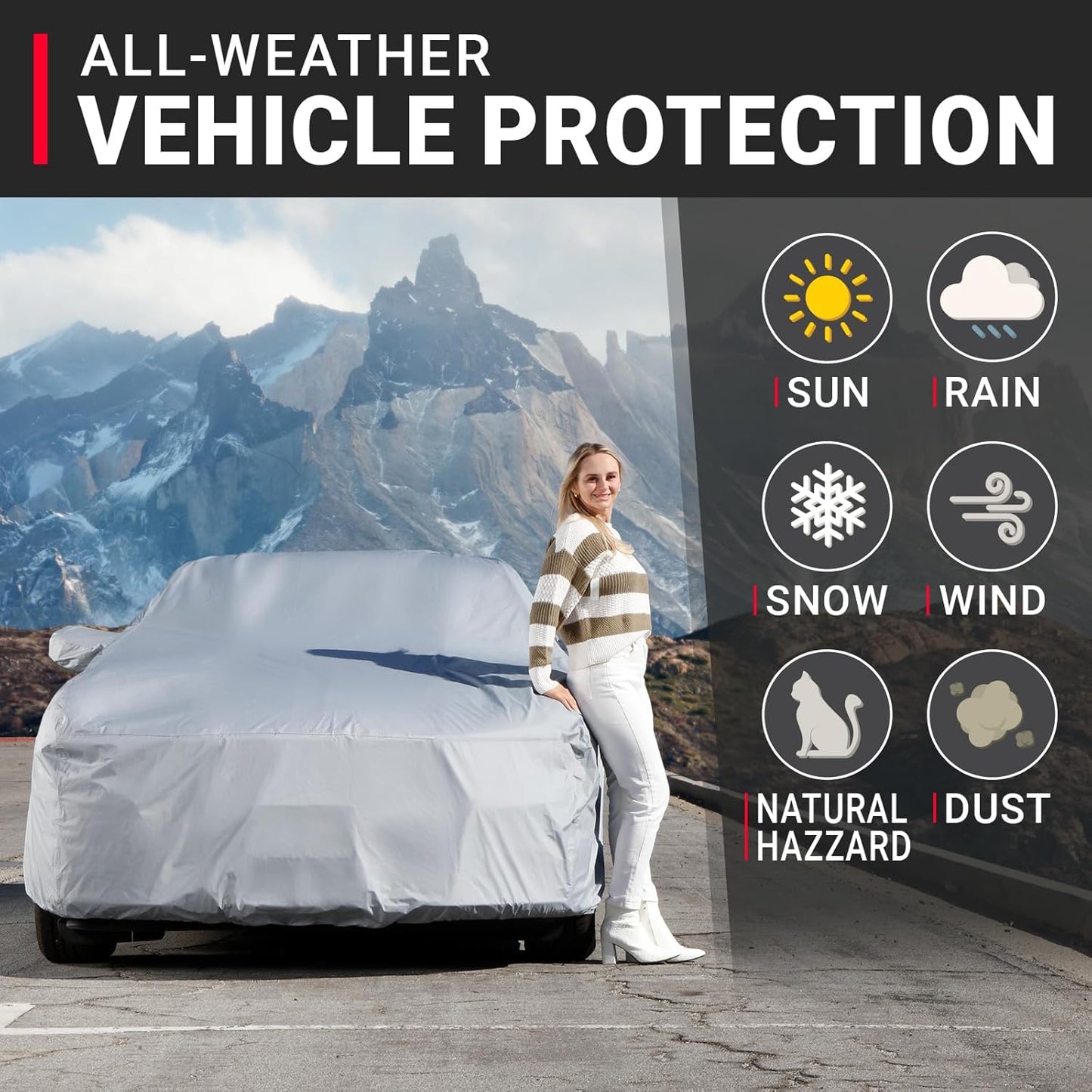 iCarCover Custom Car Cover Compatible with Camaro 1982-1992, Waterproof All-Weather Rain Snow UV Sun Protector Full Exterior Indoor Outdoor Car Covers, 1-Tone (Solid Gray)