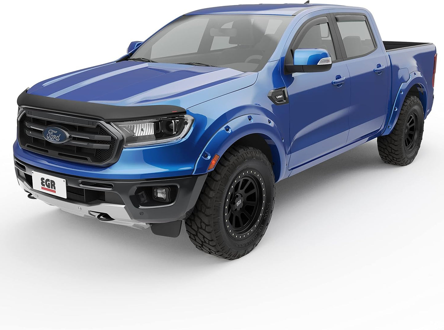 EGR 303555 SuperGuard Matte Black Acrylic Hood Shield Compatible With Select 2019-2023 Ford Ranger Trucks - Durable, Easy Installation