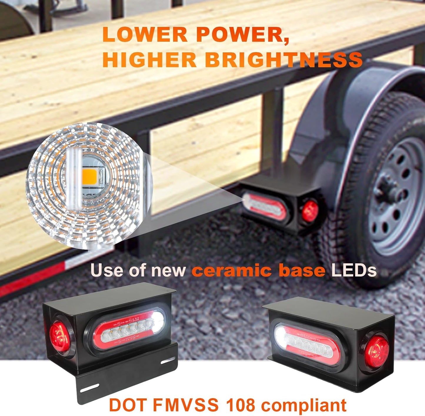 Agrieyes Sequential Turn Signal Trailer Lights, Oval LED Trailer Light with Box, Boat Trailer Lights Kit with Brake, Tail, Turning Signal, Reverse Light, DOT Compliant