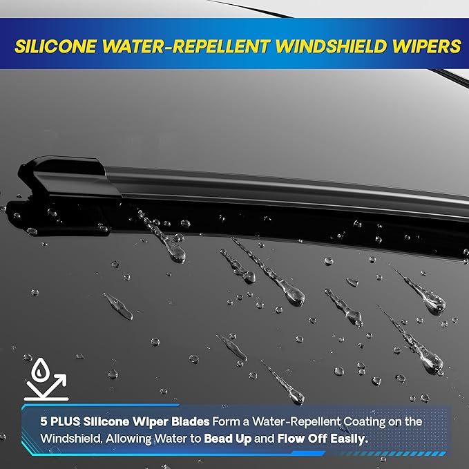 5 PLUS® Silicone Windshield Wipers Replacement for Lexus NX200t 2015-2017 NX300 2018-2021 NX300h 2015-2021 Wiper Blades(Set of 3),Automotive Replacement Windshield Wiper Blades For My Car-26"/16"/12"