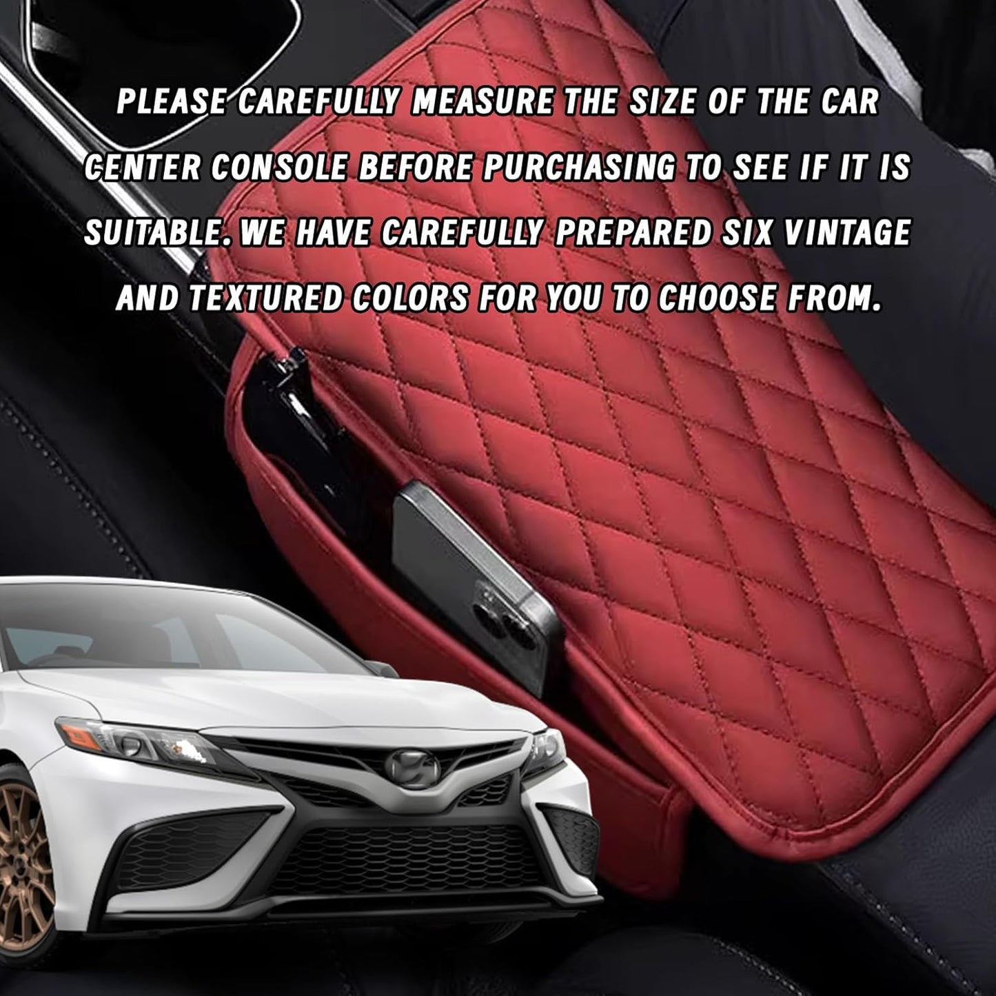 Car Center Console Cover, Upgraded Leather Arm Rest Cover for Car SUV, Car Middle Armrest Console Cover with 2 Storage Bags Scratch Resistant Waterproof Universal Car Accessories (Gray)