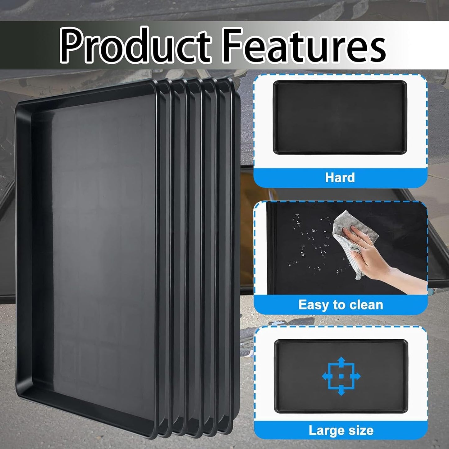 6Pcs Auto Oil Drip Pan Extra Large Oil Drip Pan for Under Car to Keep Garage Floor Show Room Driveway Safe and Clean(35.4 x 24 x 1.6 inch) (6PCS)