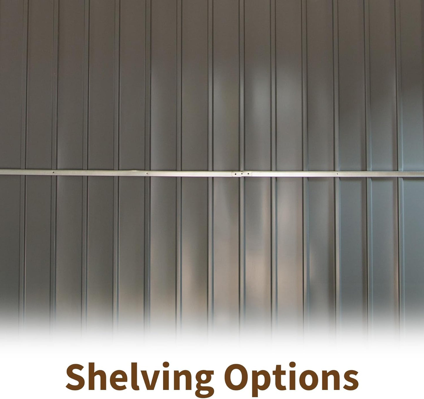 IKERY Large Galvanized Steel Storage Shed 11' x 9' with Windows & Lockable Door - Outdoor Garden & Utility Tool Shed for Backyard, Patio - Brown