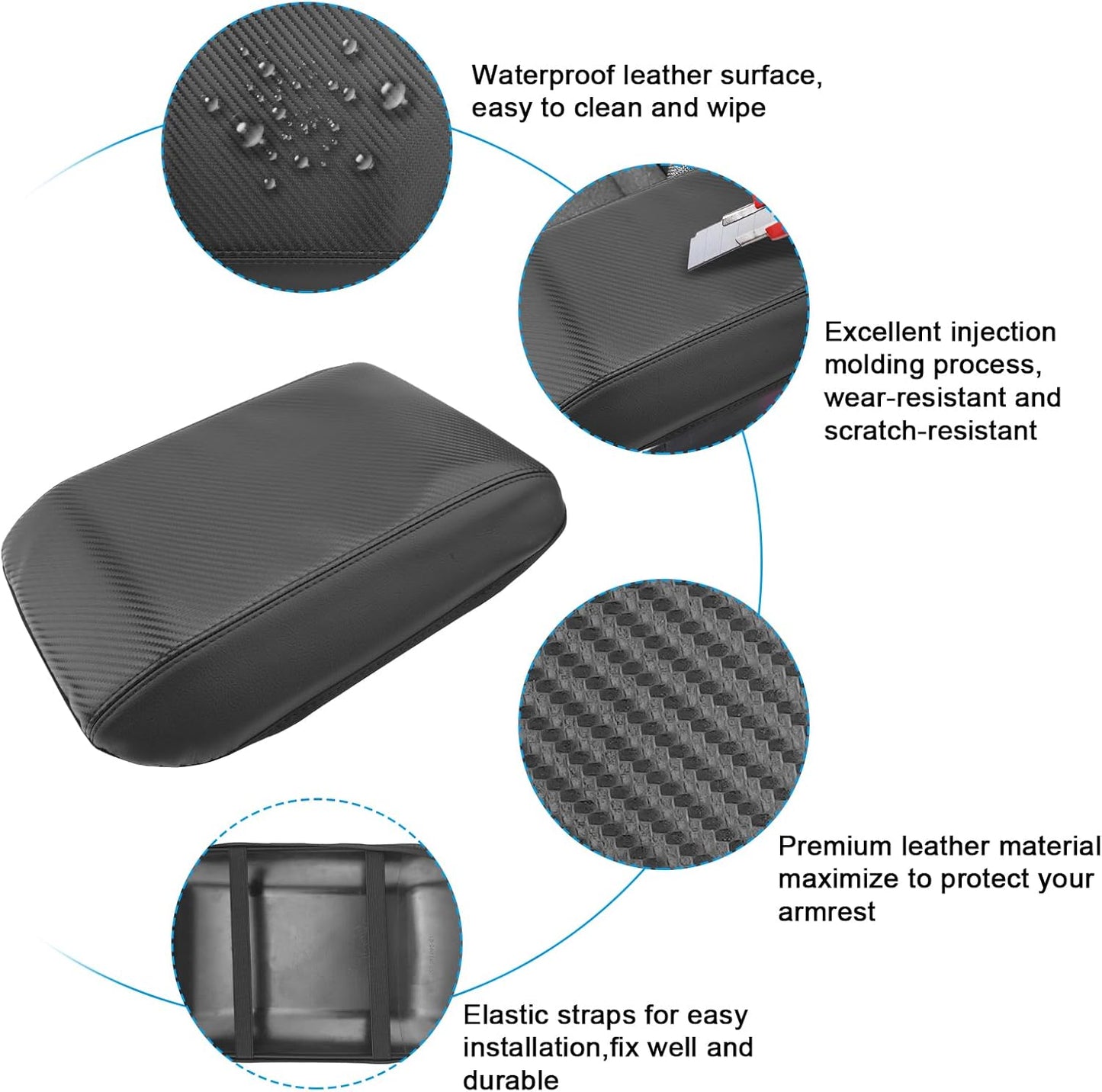 SXCY for 2024 2025 Land Cruiser Armrest Cover for Toyota Land Cruiser 2025 Center Console Cover 2024 2025 Land Cruiser Center Console Cover for 2025 Land Cruiser (Black Carbon Fiber (Thin))