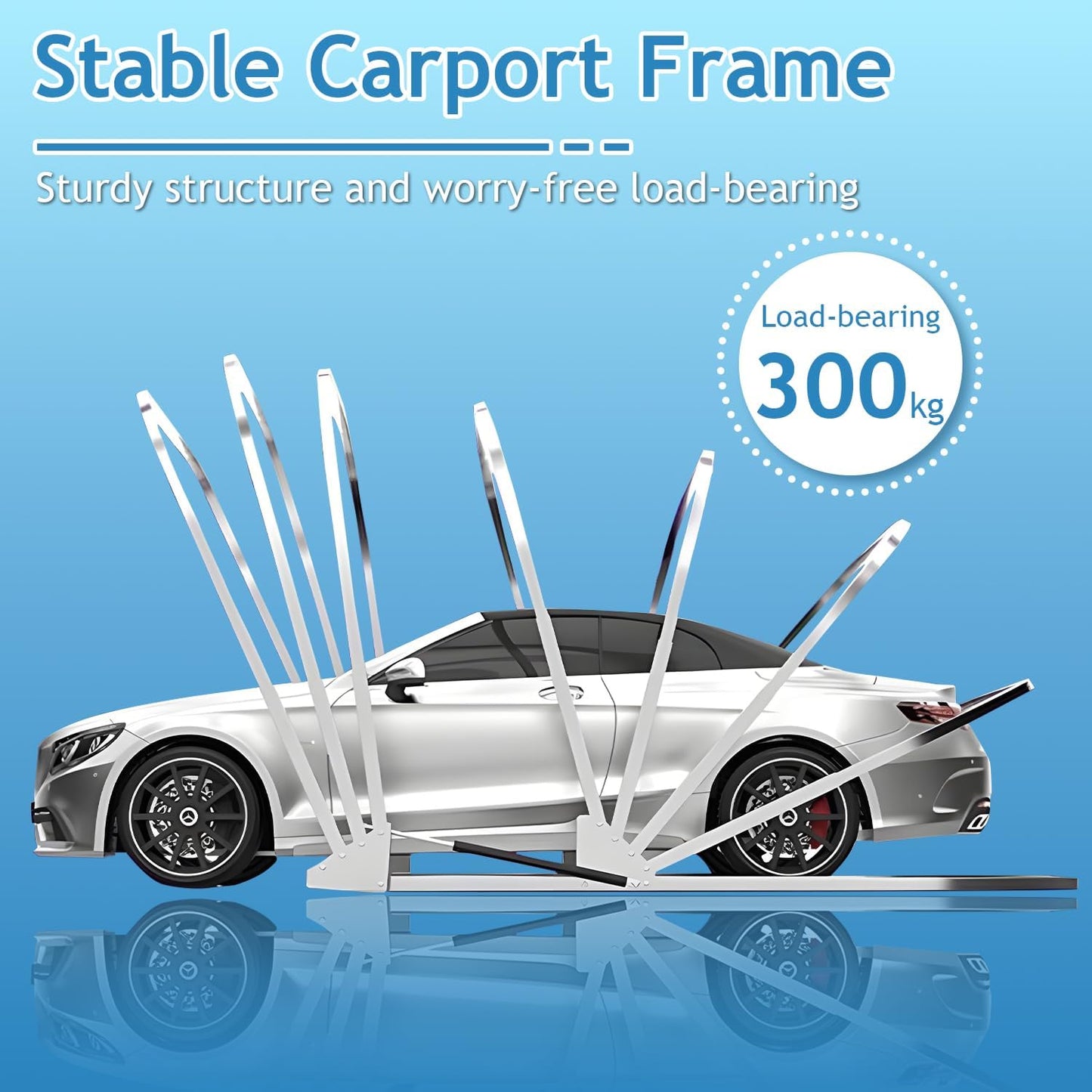 Heavy Duty Carport, Semi-Automatic Retractable Garage, Stainless Steel Folding Car Port, Portable Outdoor Car Tent, for Parking Lot, Yard, Garden, Grey, All Weather Proof, 5.5 * 2.5 * 2.3m