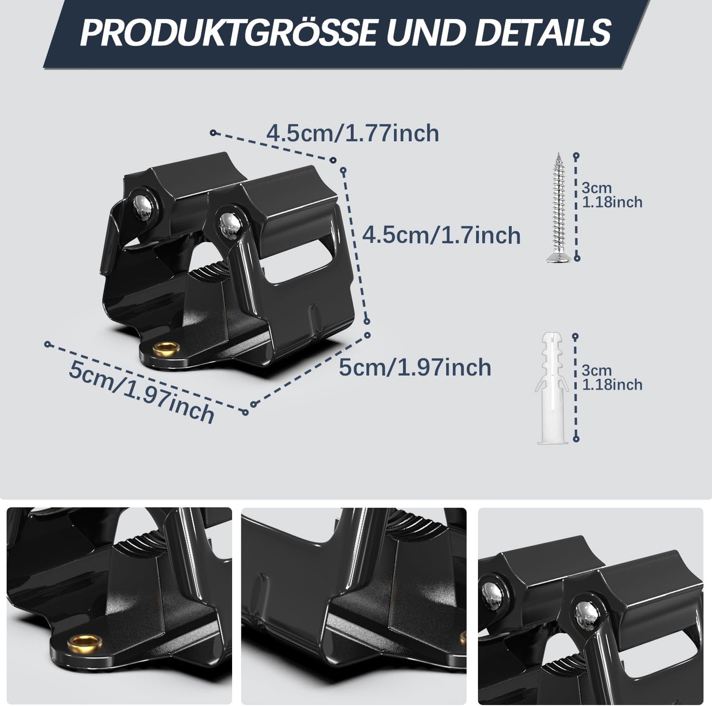 Mop and Broom Holder Big Size Hanging 1 KG Extra,Broom Holder 12 Pack,Wall Mount for organizing mop broom in Garden Laundry Room Cleaning Bathroom Kitchen Garage(Black)