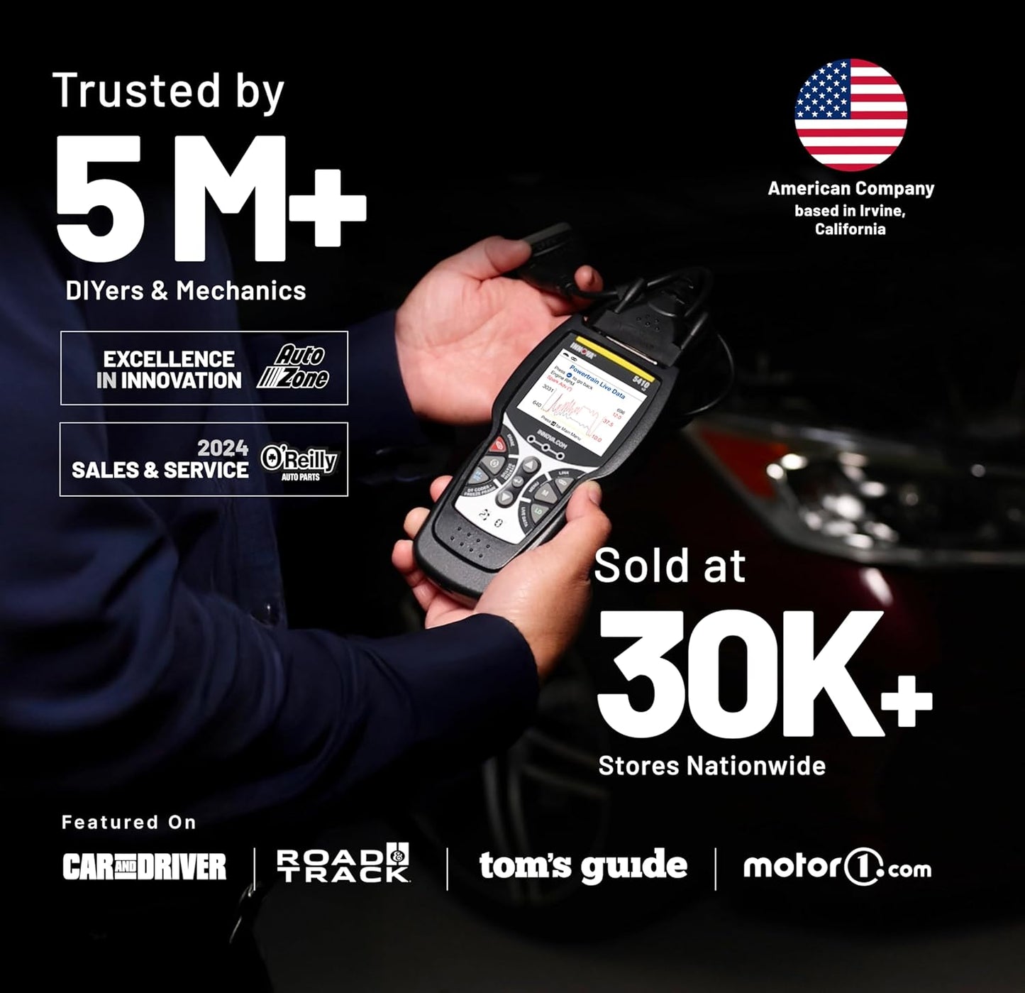 Innova 5410 All-System OBD2 Scanner Diagnostic Tool for Cars & Trucks – Automotive Scan Tools for Engine, ABS, SRS & Transmission, Bluetooth Compatible with America's Top Car Repair App