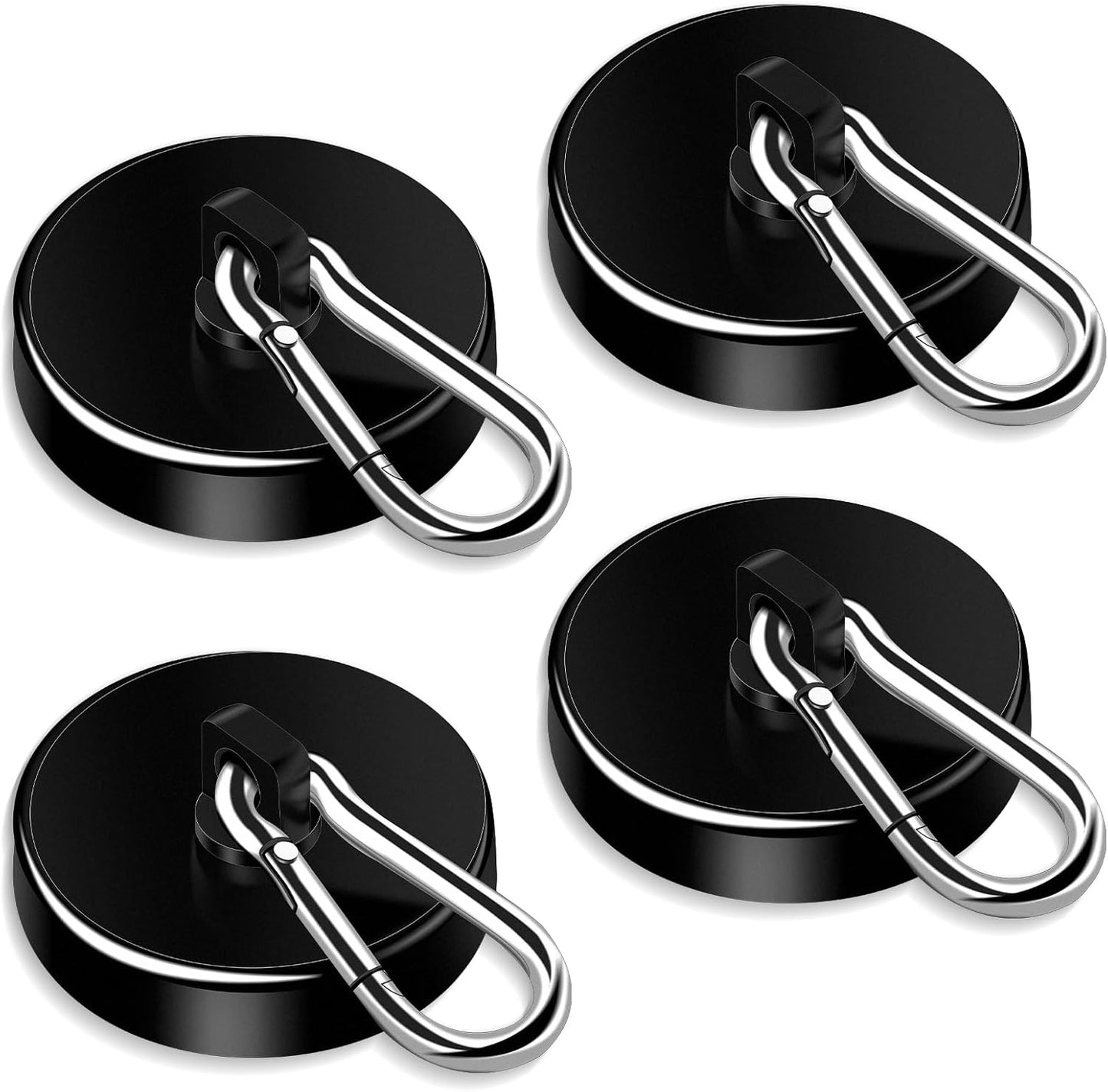 DIYMAG Black Magnetic Hooks,200LBS Strong Heavy Duty Neodymium Magnet Hook Magnetics for Hanging at Home, Office Locker, Workplace, Refrigerator, Cruise Ship or Travel, 4 Pack