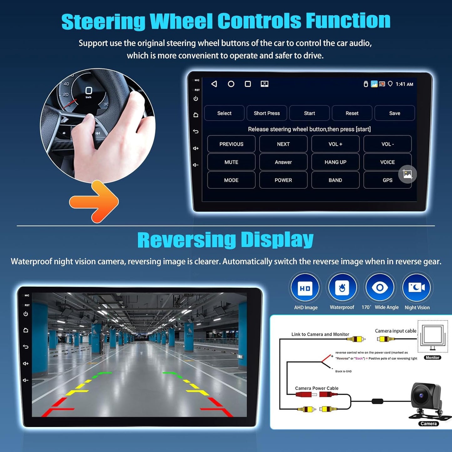 SIXTOP [4+64G] Android Car Stereo for Hyundai Tucson IX35 2010-2015 with Carplay Android Auto Mirror Link 10.1 inch Touchscreen 1280 * 720 Bluetooth 5.0 FM/RDS DSP 32EQ WiFi GPS Change Theme AI Voice