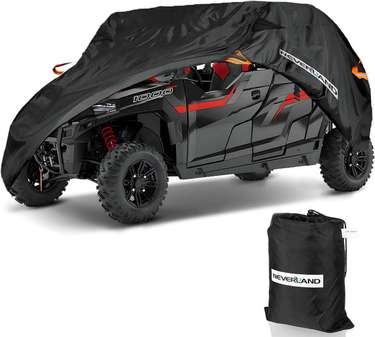 NEVERLAND UTV Cover Waterproof Outdoor - Oxford Cloth Compatible with Polaris RZR Yamaha Can-Am Defender Kawasaki Ranger Cover 4-6 Passenger Black (Up to 169")
