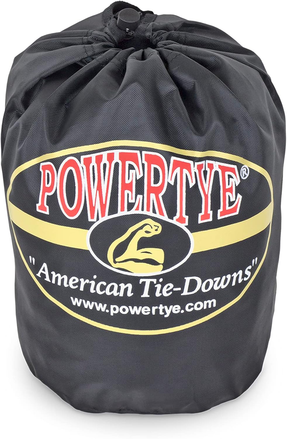 PowerTye - Made in USA - Extra Long Ratchet Tie Down Straps, Heavy Duty with Carabiner Hooks, Soft-Tye & Bag, for Motorcycle, ATV & Cargo, 1,000 lb WLL, 1.5 inch x 10ft Long, Green/Black (Pair)