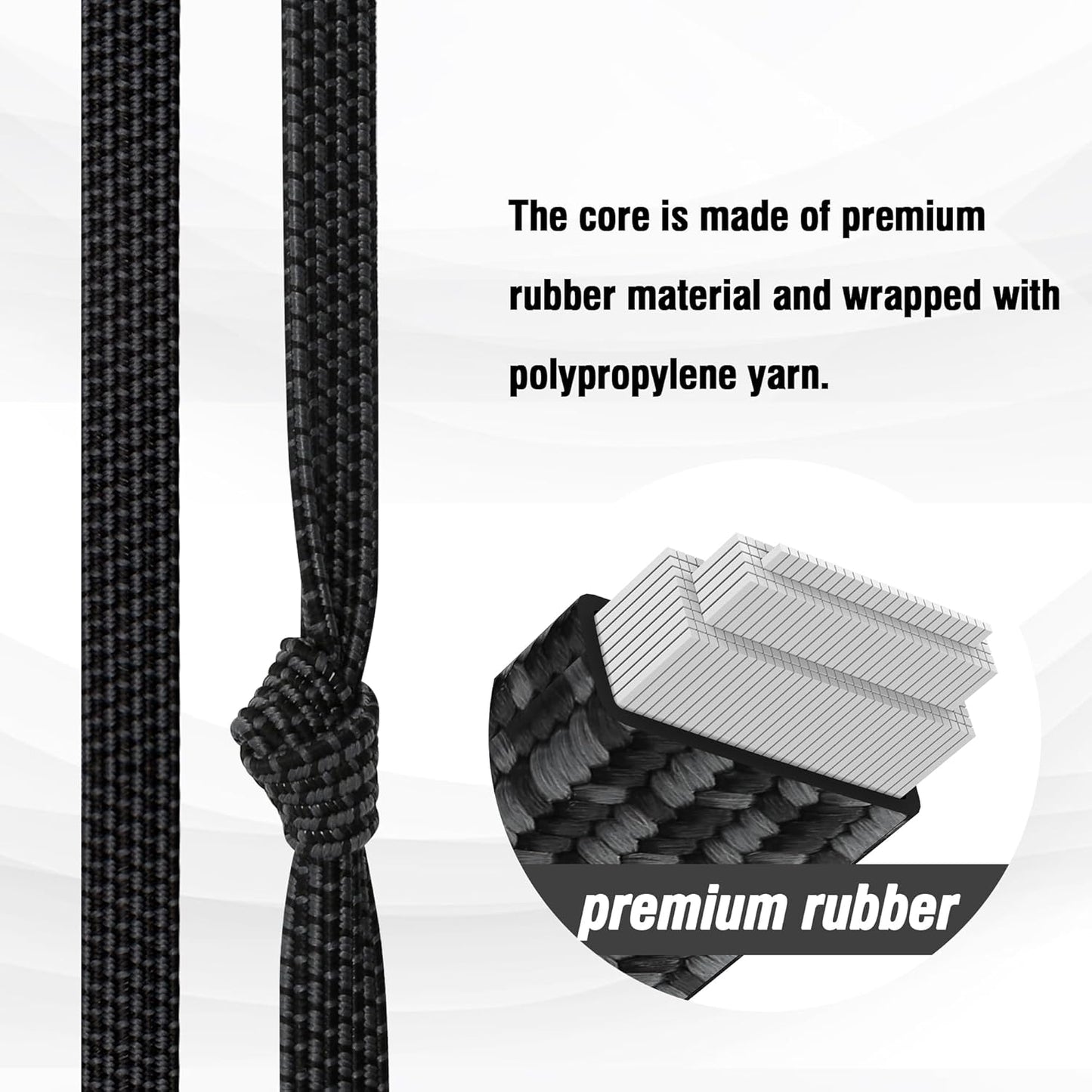 Bungee Cords, Flat Adjustable Bungee Cords with Hooks Heavy Duty 48 Inch, Elastic Rubber Black Bungee Straps with Buckle Hooks for Outdoor, Camping, Tarps, Bike Rack, Tent, Truck, 6 Pack