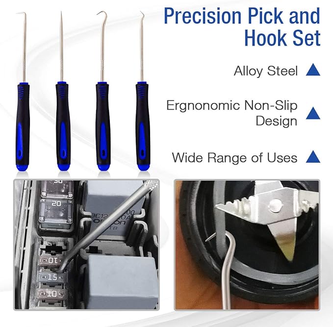 BYNIIUR Trim Removal Tool,Auto Push Pin Bumper Retainer Clip Set Fastener Terminal Remover Tool Adhesive Cable Clips Pry Kit Car Panel Radio Removal Auto Clip Pliers, Blue