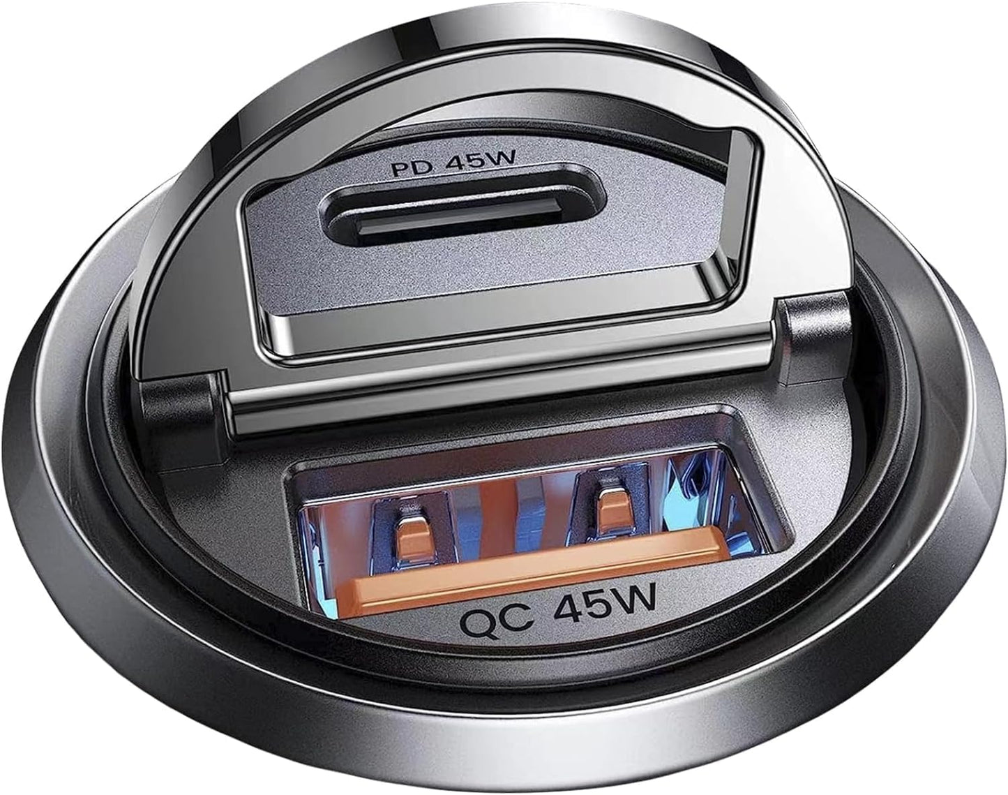 MRGLAS 90W USB C Car Charger Fast Charging,[Invisible Design] All Metal Car Charger USB C PD45W+QC3.0 Dual Port Cigarette Lighter Car Adapter for iPhone 16 Pro Max Plus 15 14 iPad SamsungS25 S24 Ultra