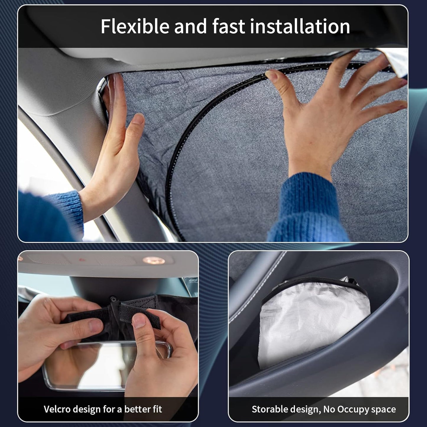 INSAUTO for Toyota Tundra Car Sun Shade Windshield for Tundra 2006 2005 2004 Window Sunshade Fit Toyota Matrix 2003-2013 Foldable Sun Visor Protector 210T Shades Block UV Ray Pickup Truck Accessories