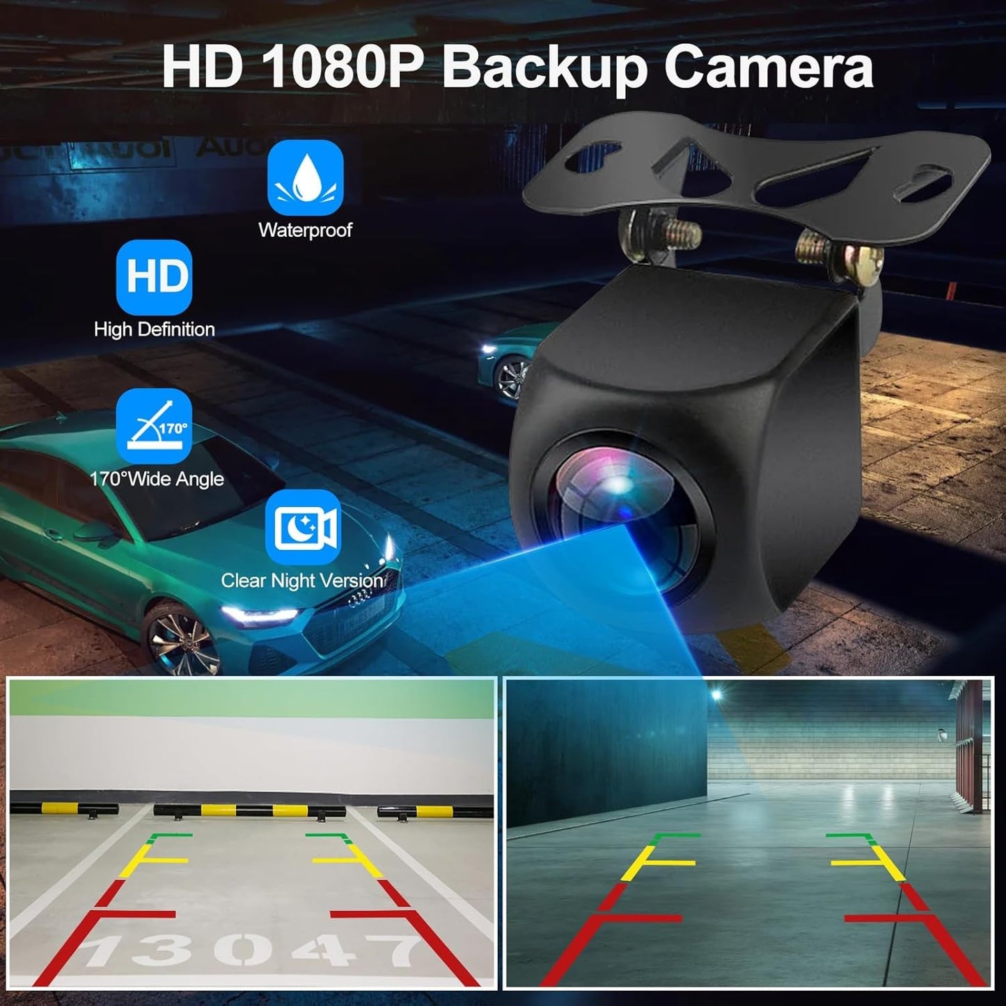 Portable Apple Carplay/Android Auto Screen for Car, 7 Inch HD Touch Screen Wireless Car Play with Backup Camera, Voice Control, BT, FM, Mirror Link for All Vehicle