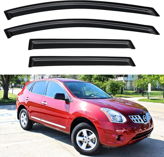 Window Visors Rain Guards for 2009 2010 2011 2012 2013 Nissan Rogue, Out-Channel Window Vent Wind Deflectors Visors Shades for 2014 2015 Rogue Select