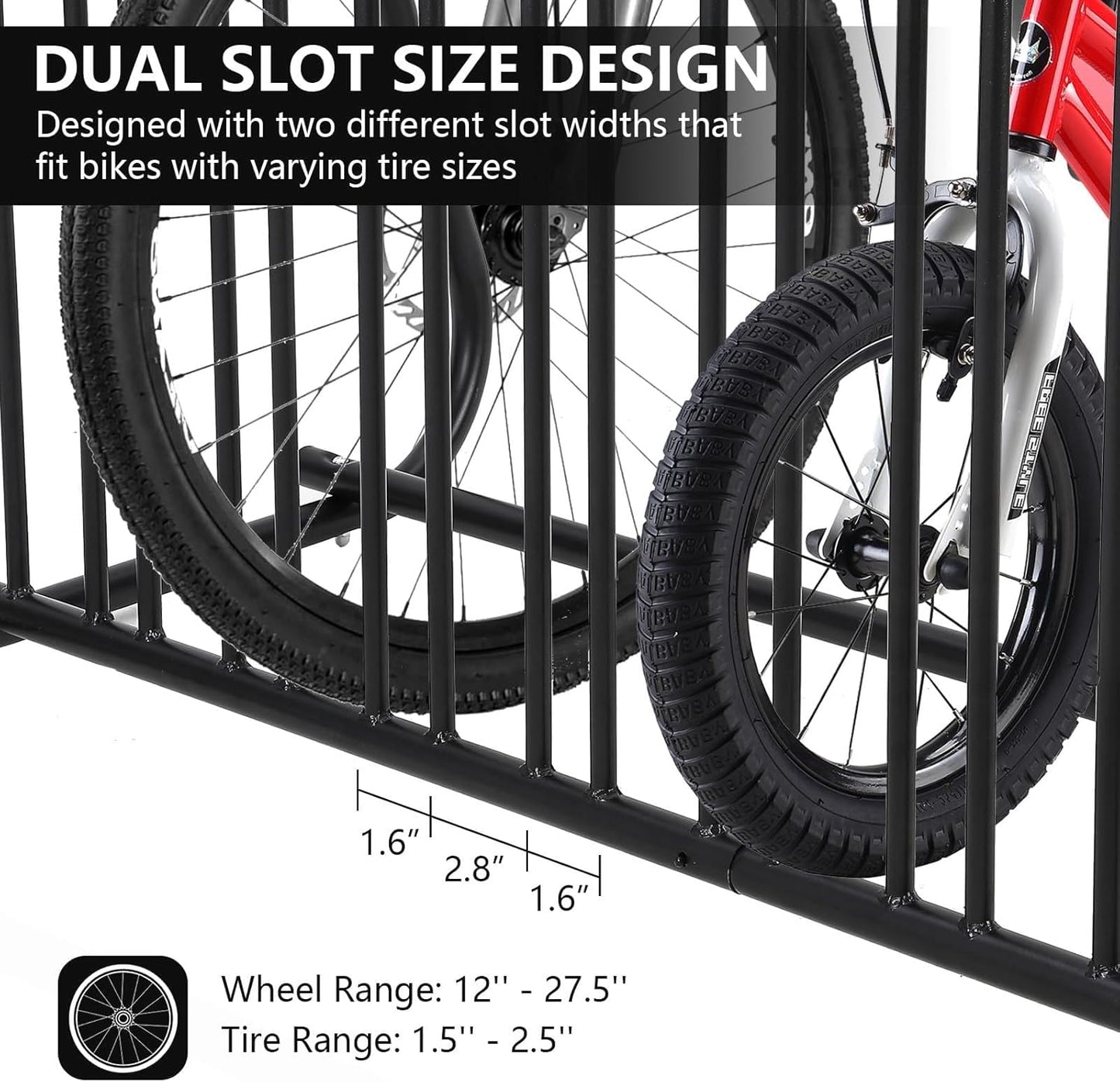 Commercial Floor Bike Rack Stand - 10-Bike Capacity, Premium Steel, Superior Stability, Suitable for Various Locations