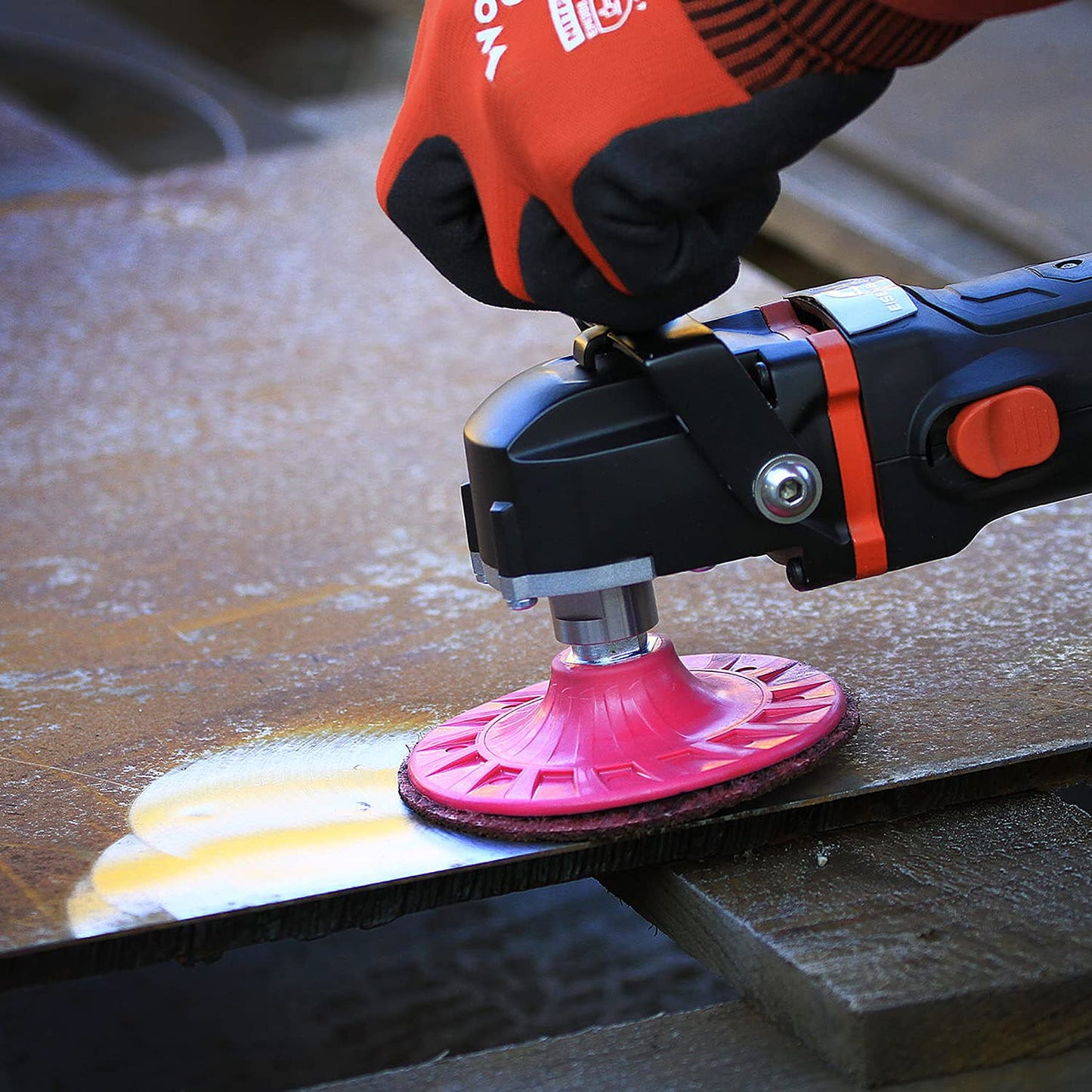 CS Unitec 80653 FIX Fleece (Nonwoven) Disc for The FIX Hook and Loop System, 6" Diameter, Superfine (Grey) (Pack of 10)